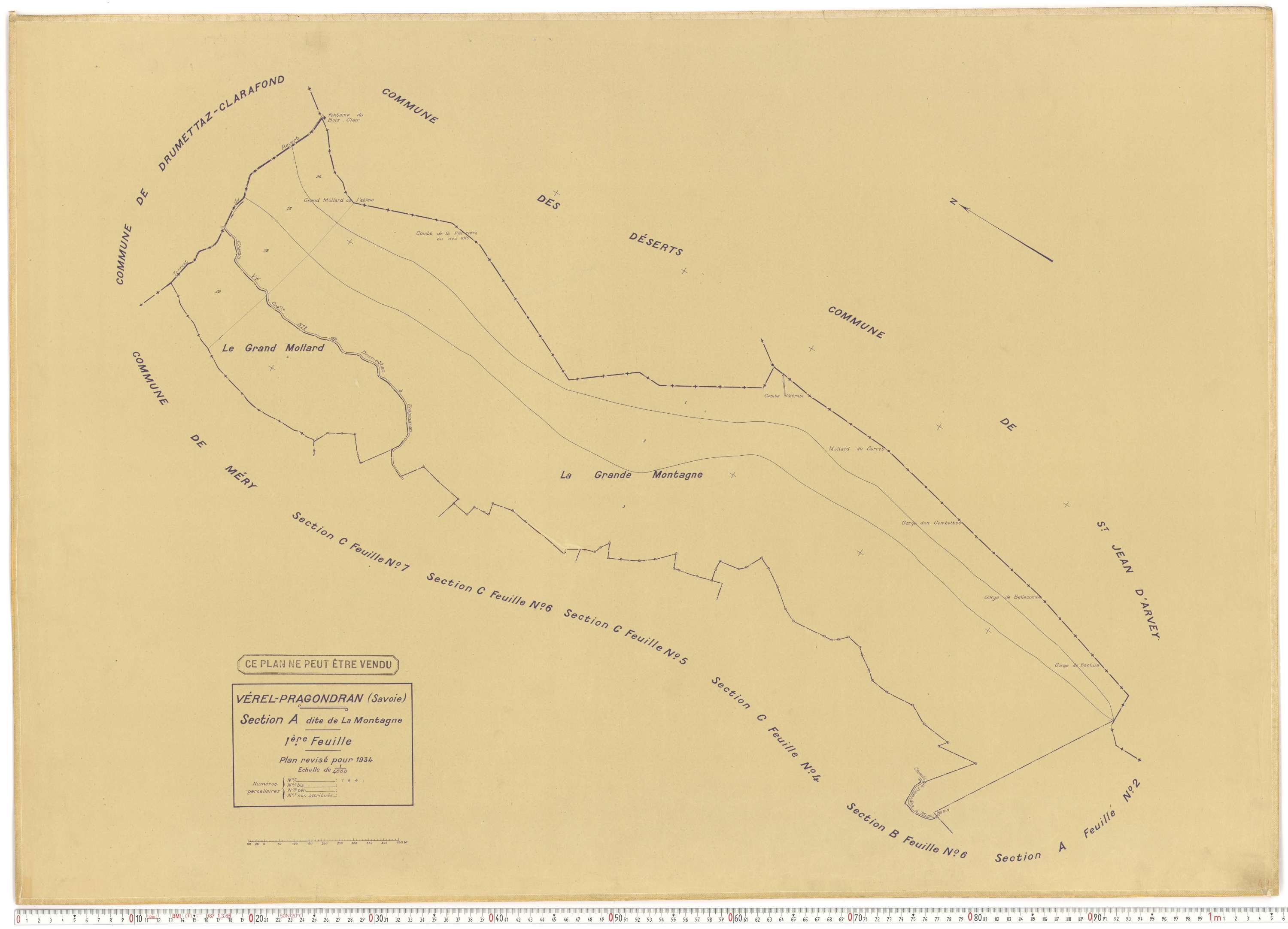 Verel-Pragondran - Plans cadastraux du cadastre rénové.