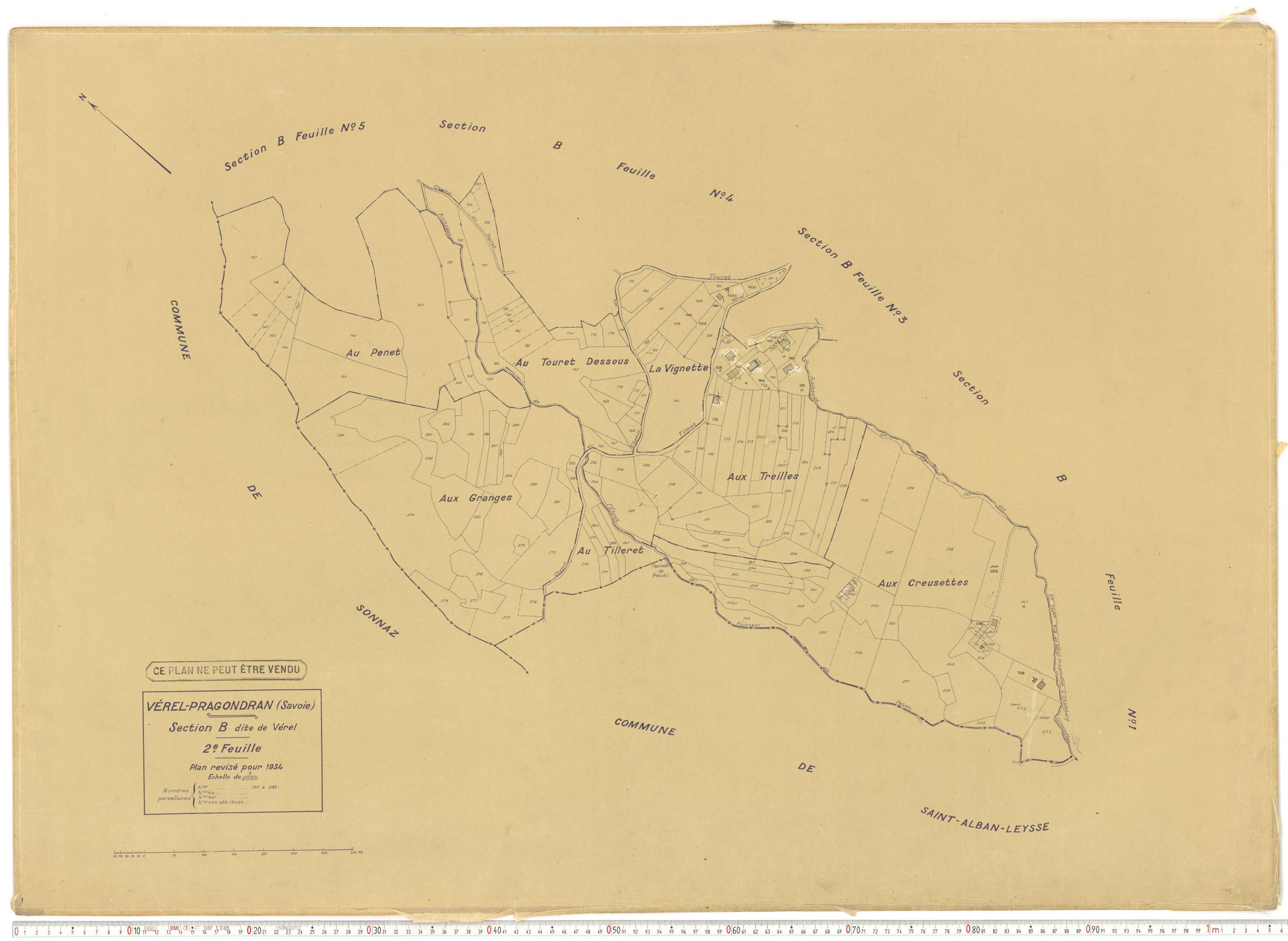 Verel-Pragondran - Plans cadastraux du cadastre rénové.
