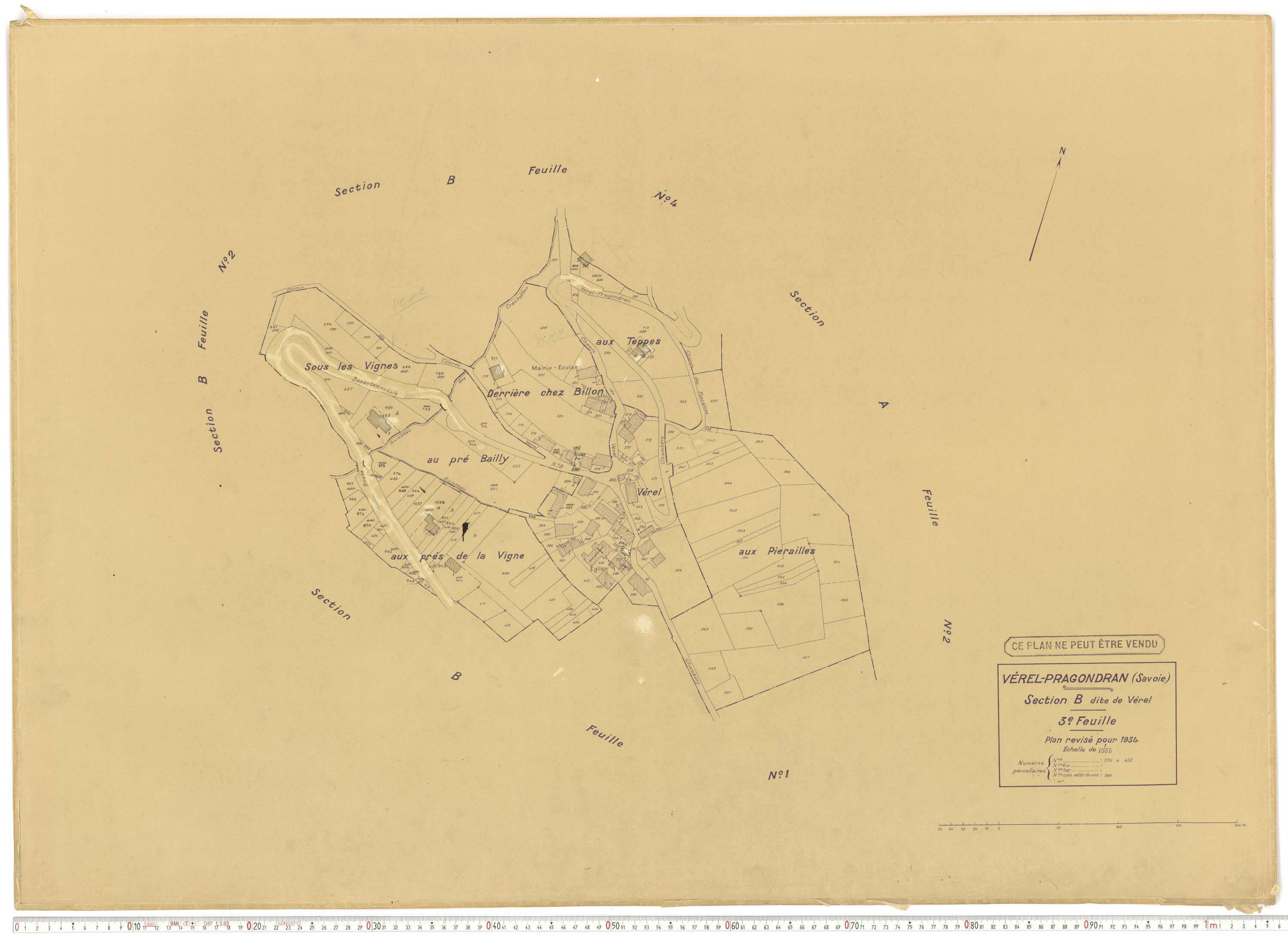 Verel-Pragondran - Plans cadastraux du cadastre rénové.