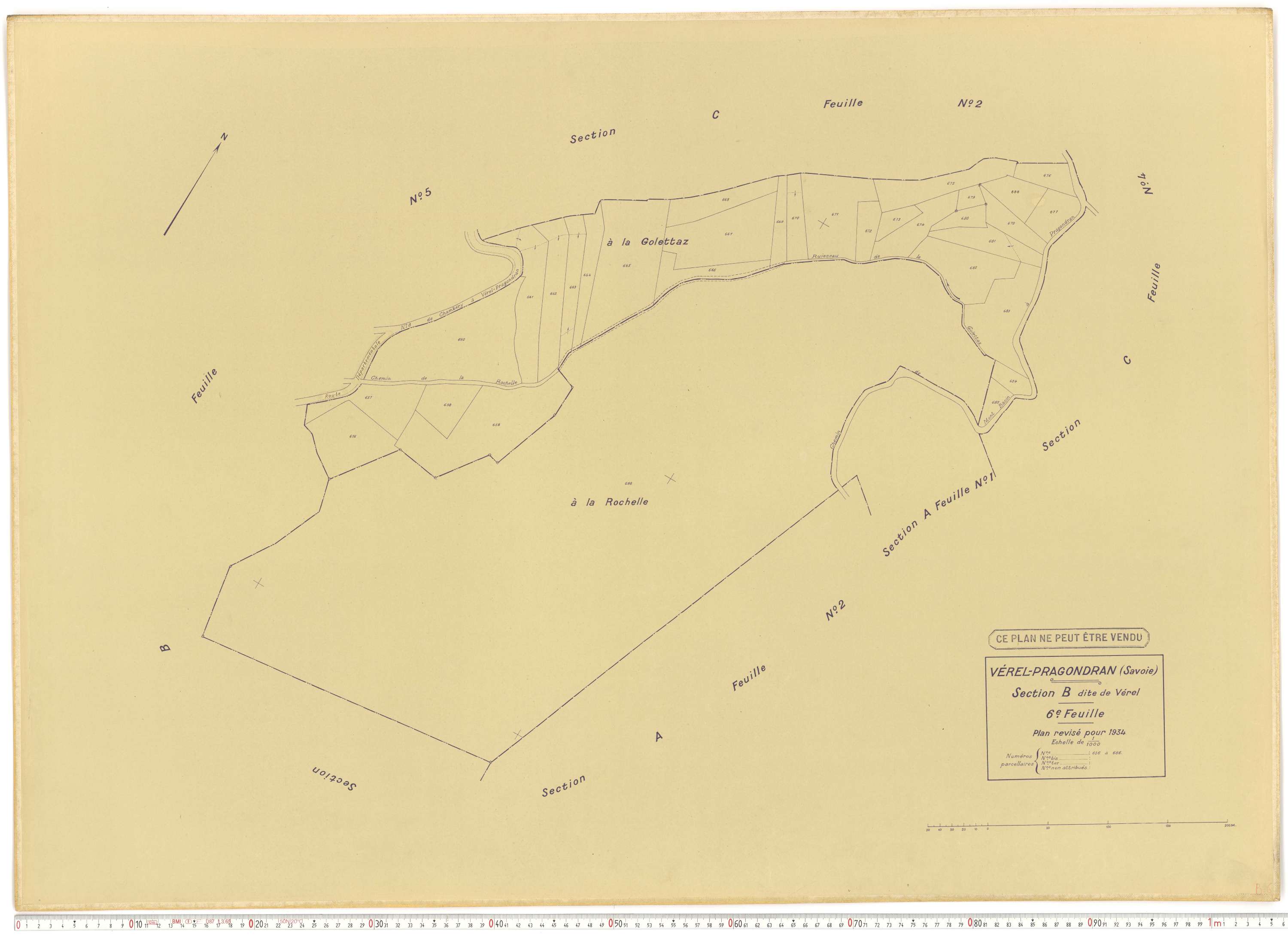 Verel-Pragondran - Plans cadastraux du cadastre rénové.