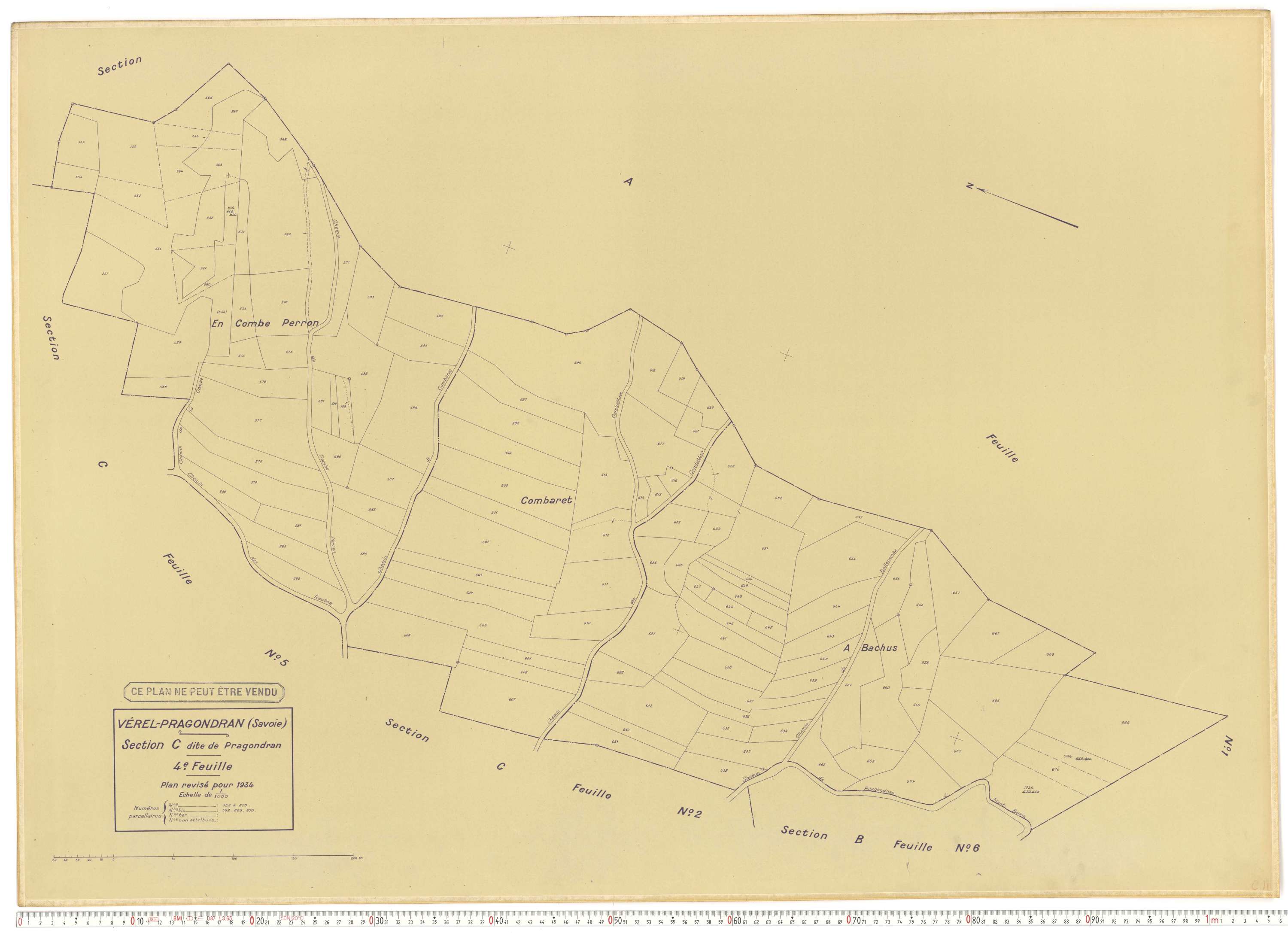 Verel-Pragondran - Plans cadastraux du cadastre rénové.