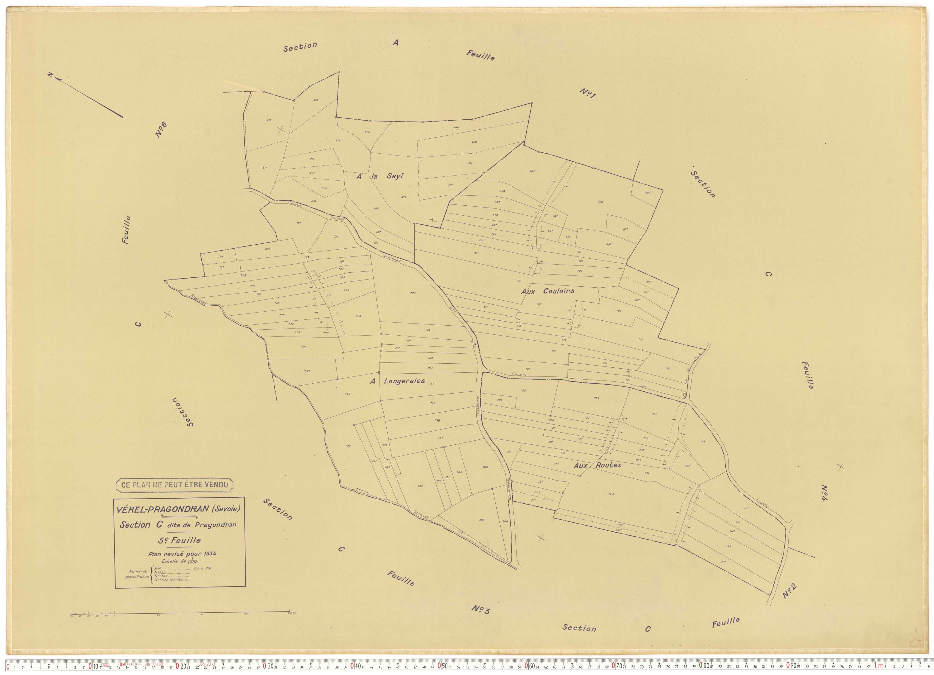 Verel-Pragondran - Plans cadastraux du cadastre rénové.