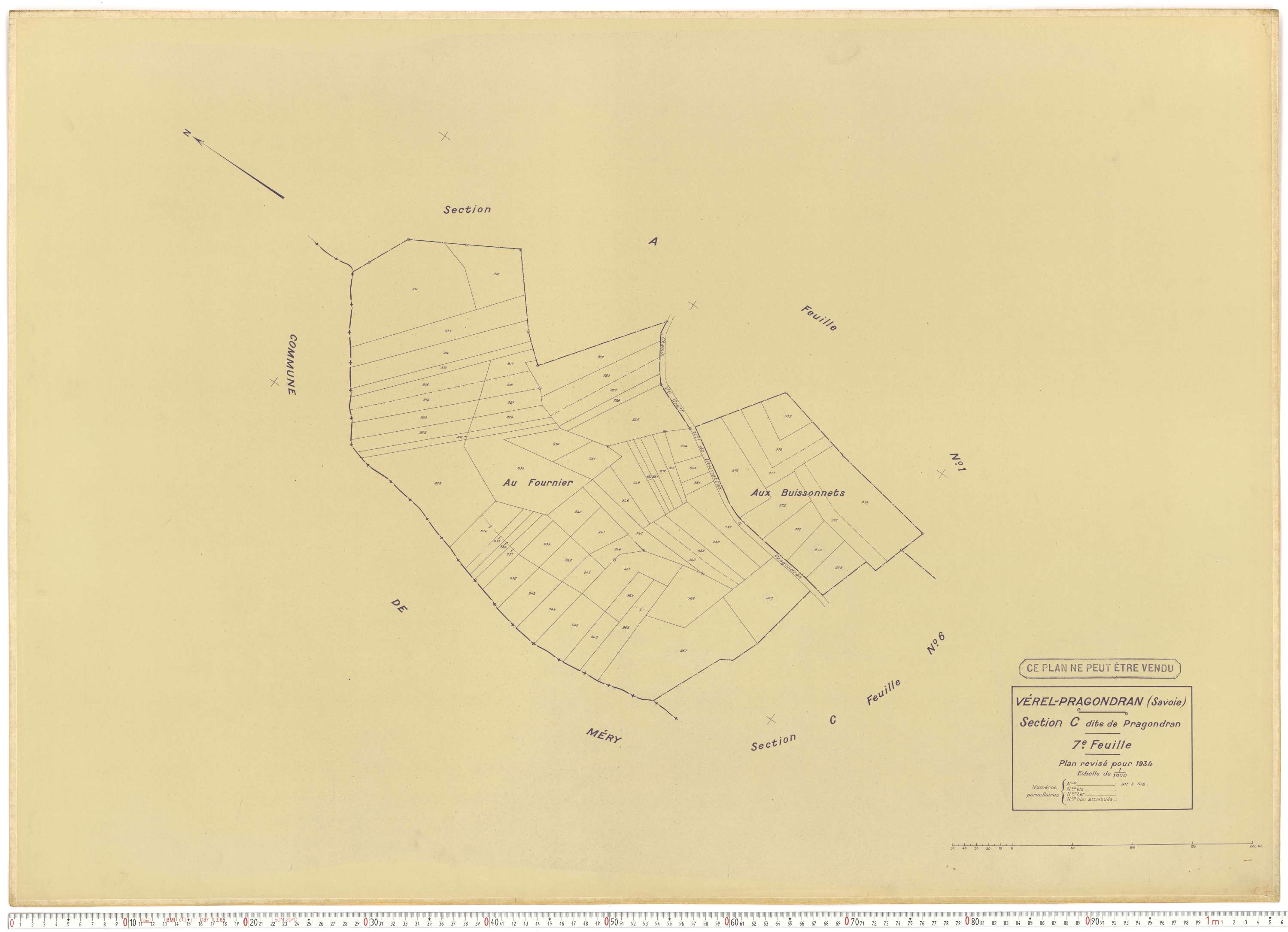 Verel-Pragondran - Plans cadastraux du cadastre rénové.