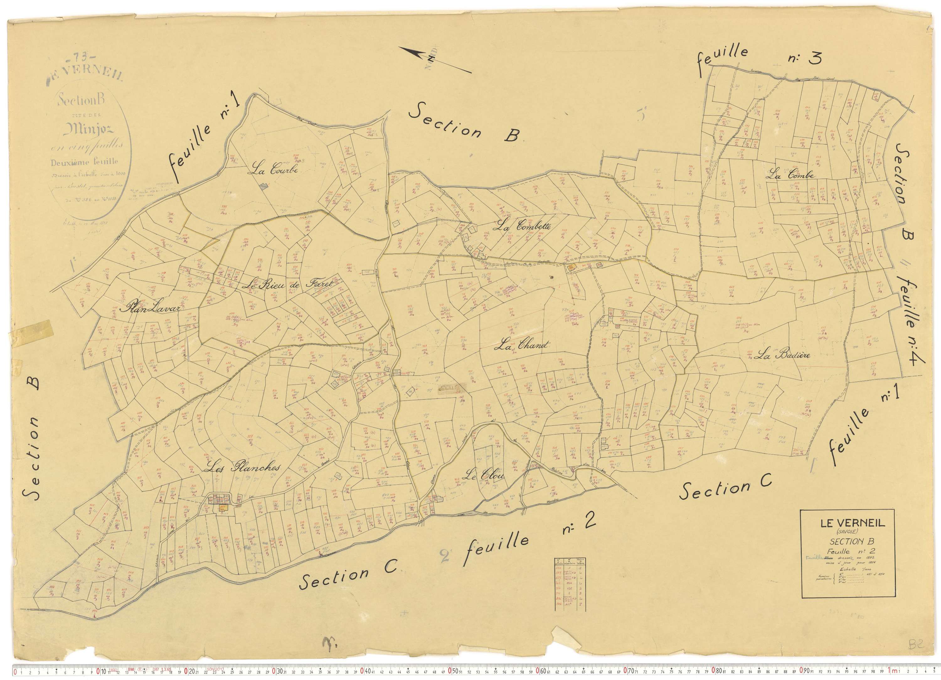 Le Verneil - Cadastre rénové, version de travail (1956).