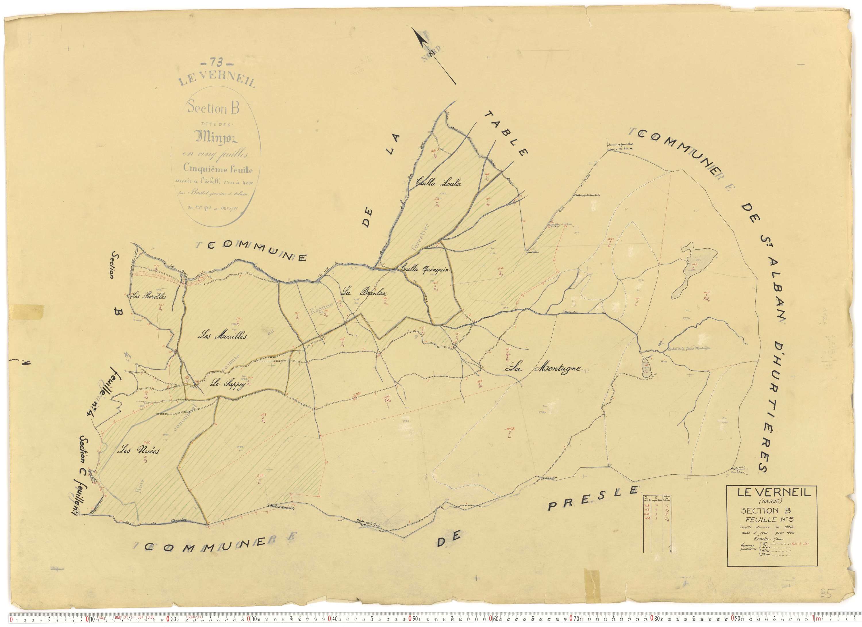 Le Verneil - Cadastre rénové, version de travail (1956).