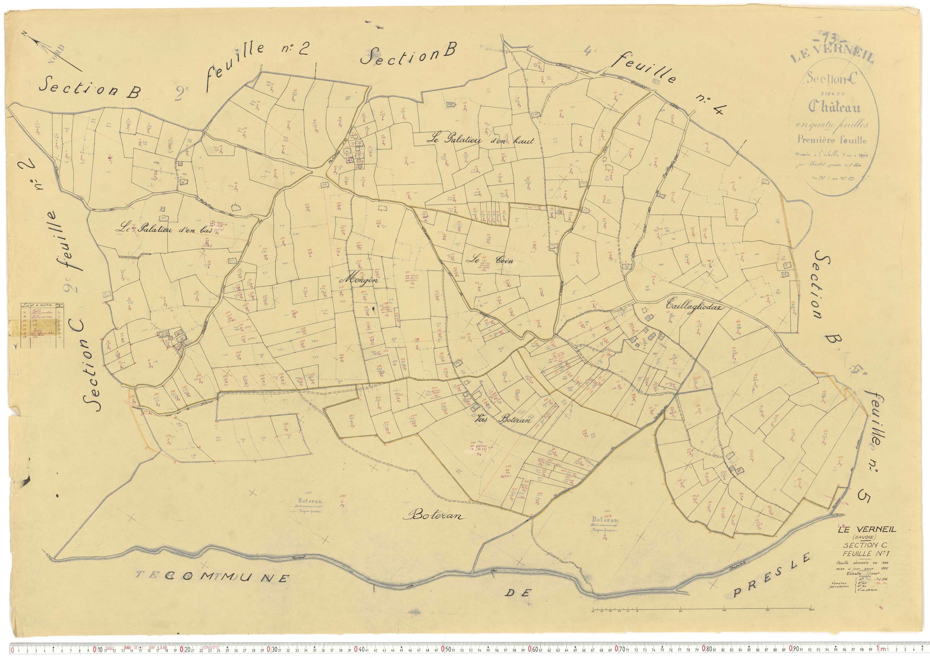 Le Verneil - Cadastre rénové, version de travail (1956).