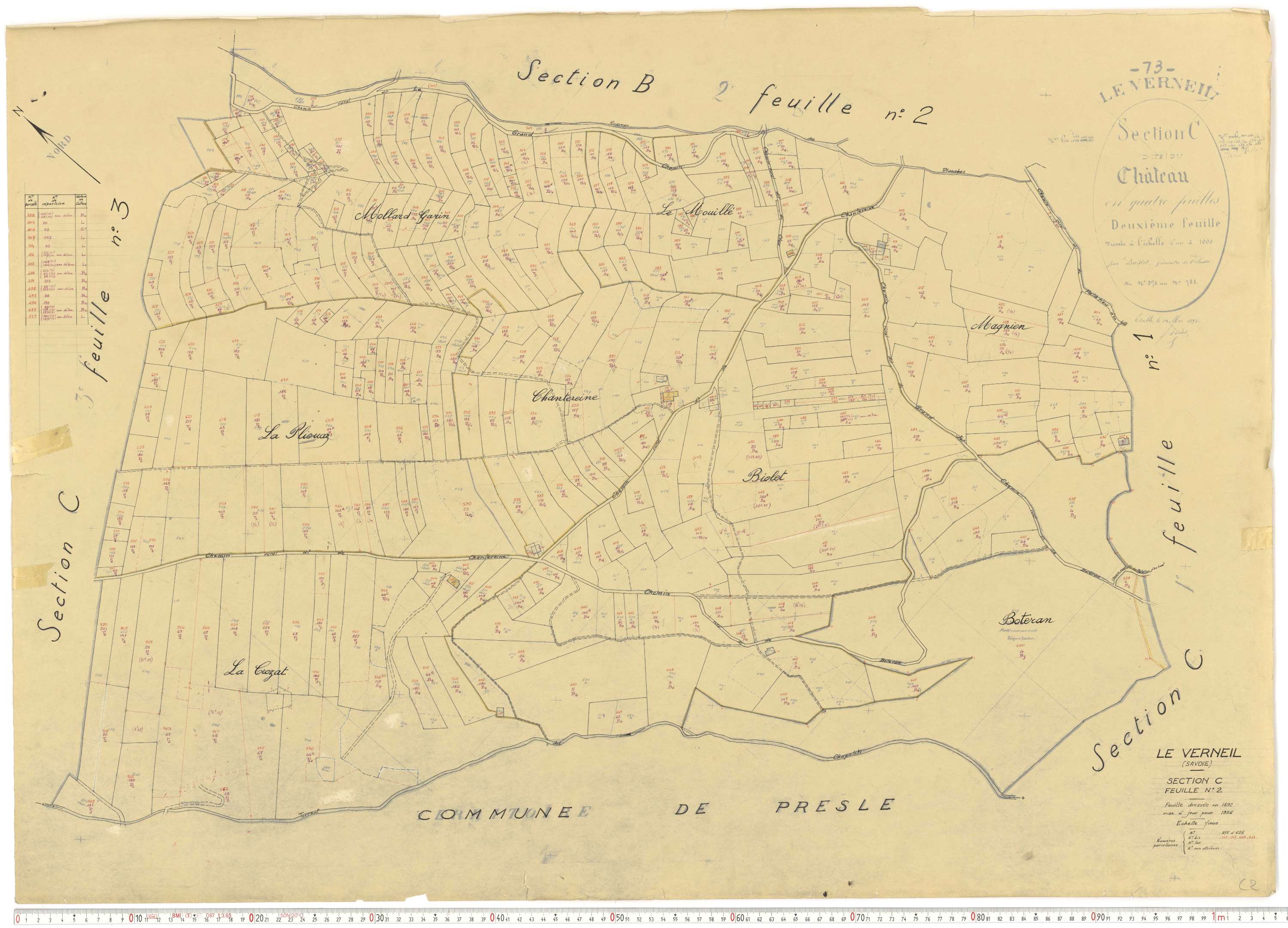 Le Verneil - Cadastre rénové, version de travail (1956).