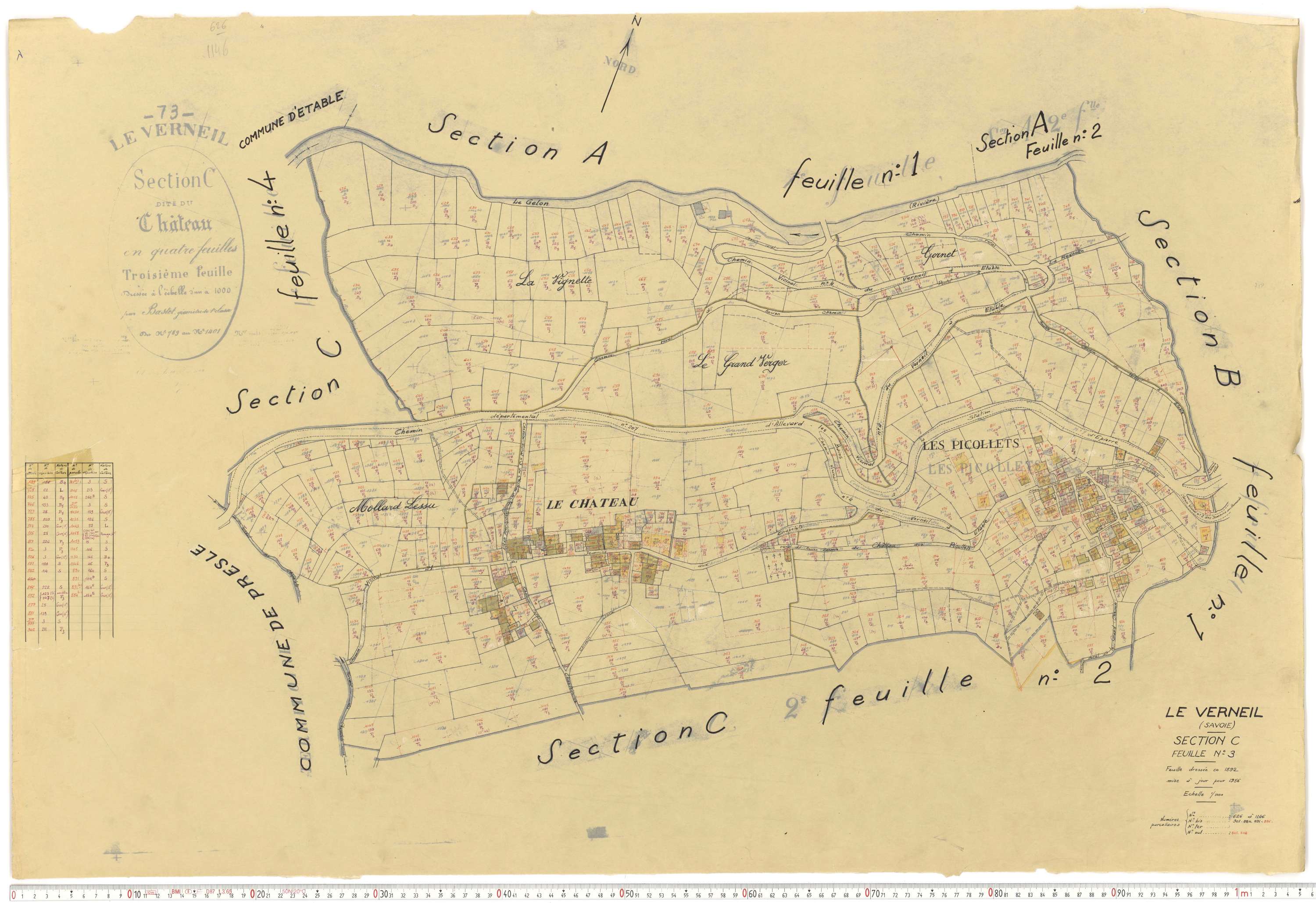Le Verneil - Cadastre rénové, version de travail (1956).