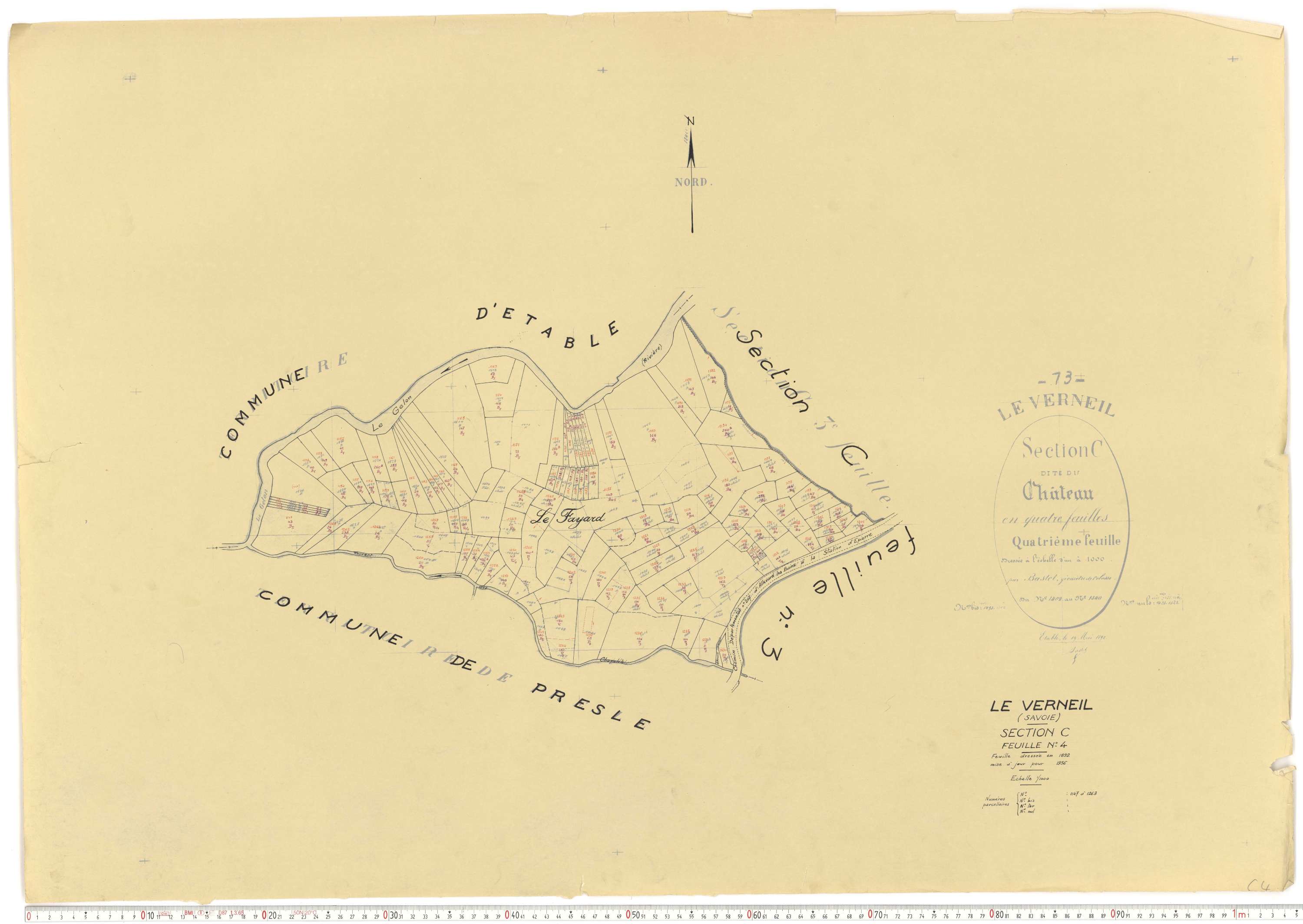 Le Verneil - Cadastre rénové, version de travail (1956).