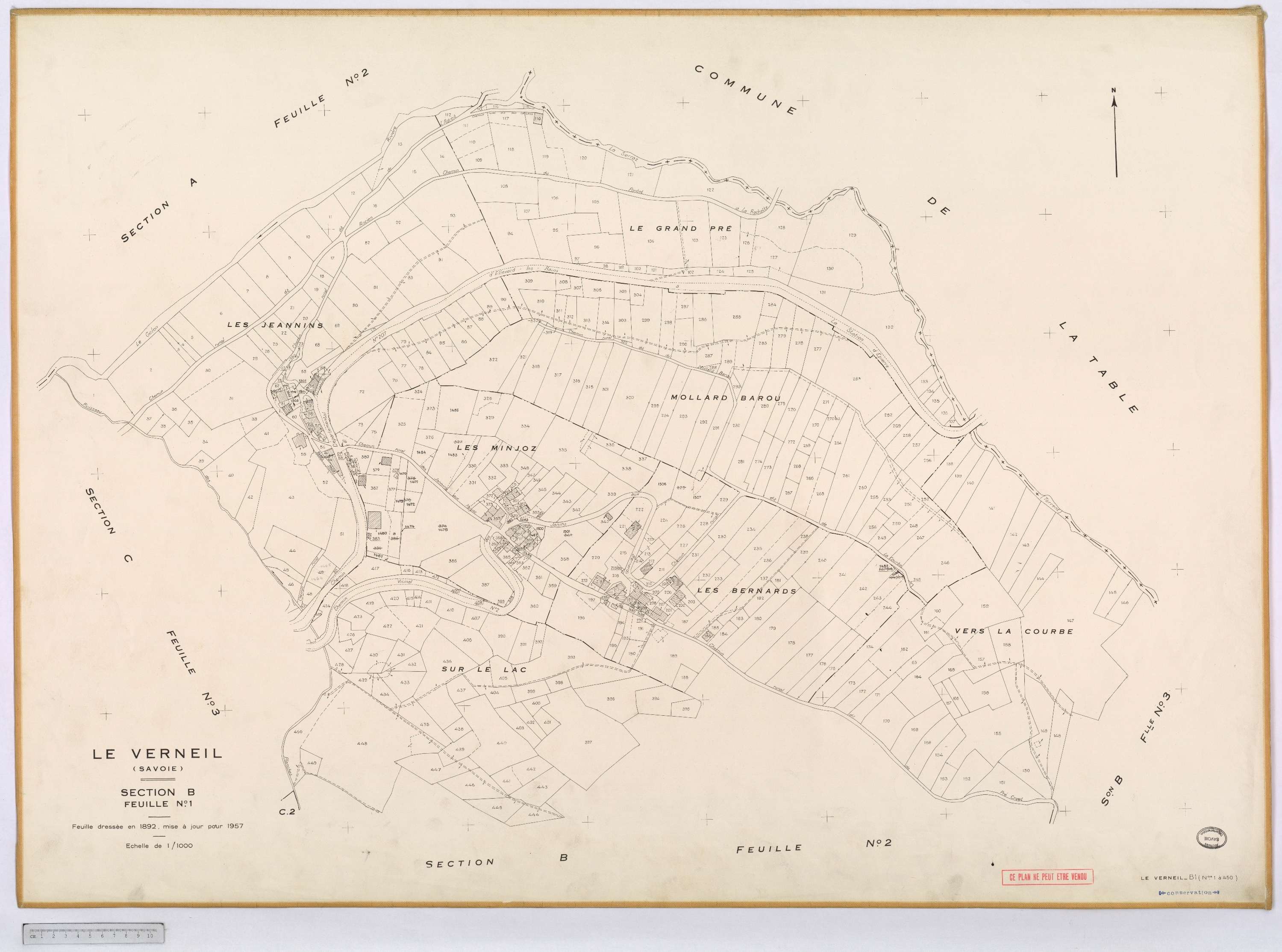 Le Verneil - Cadastre rénové, version définitive (1957).