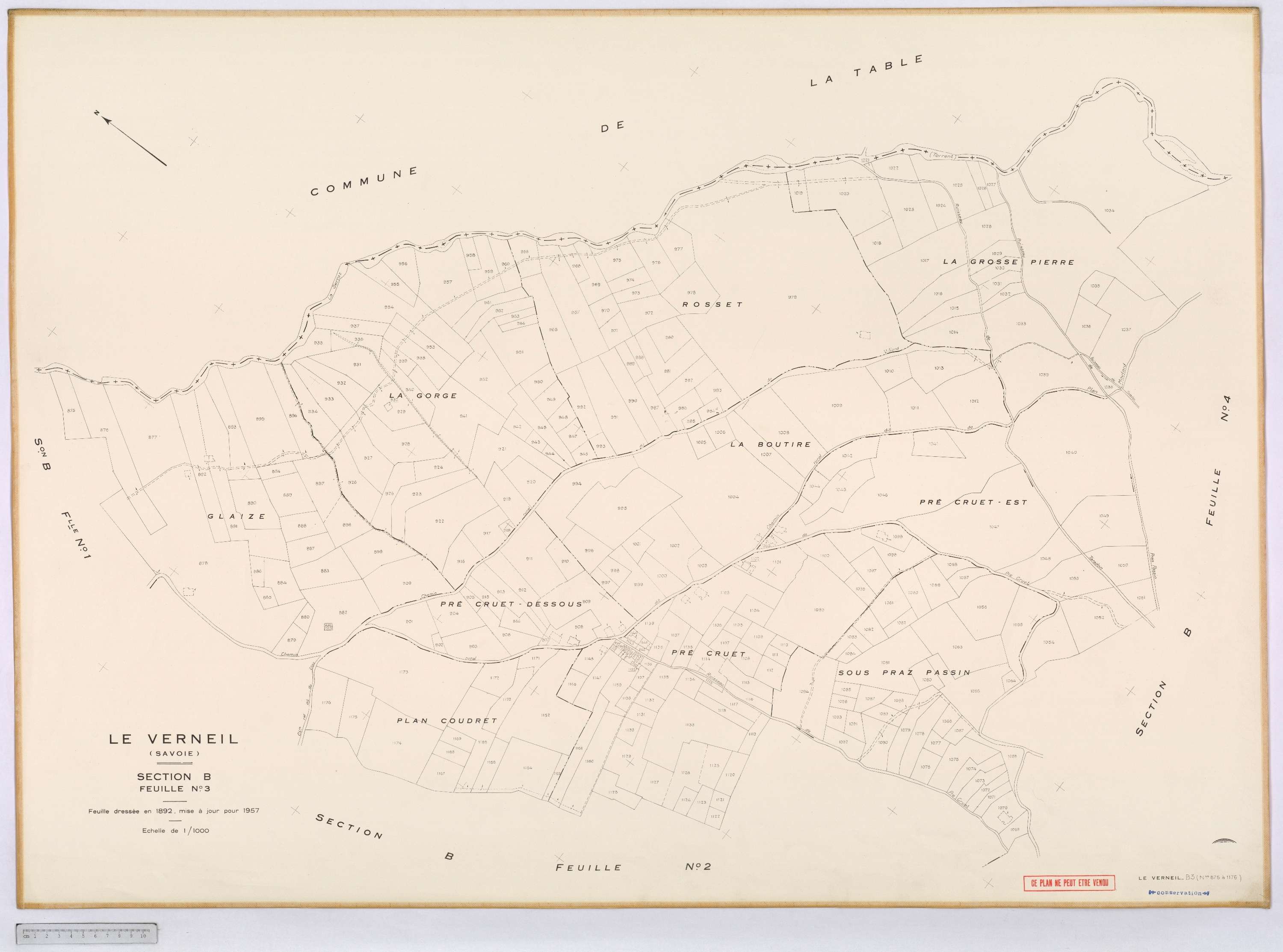 Le Verneil - Cadastre rénové, version définitive (1957).