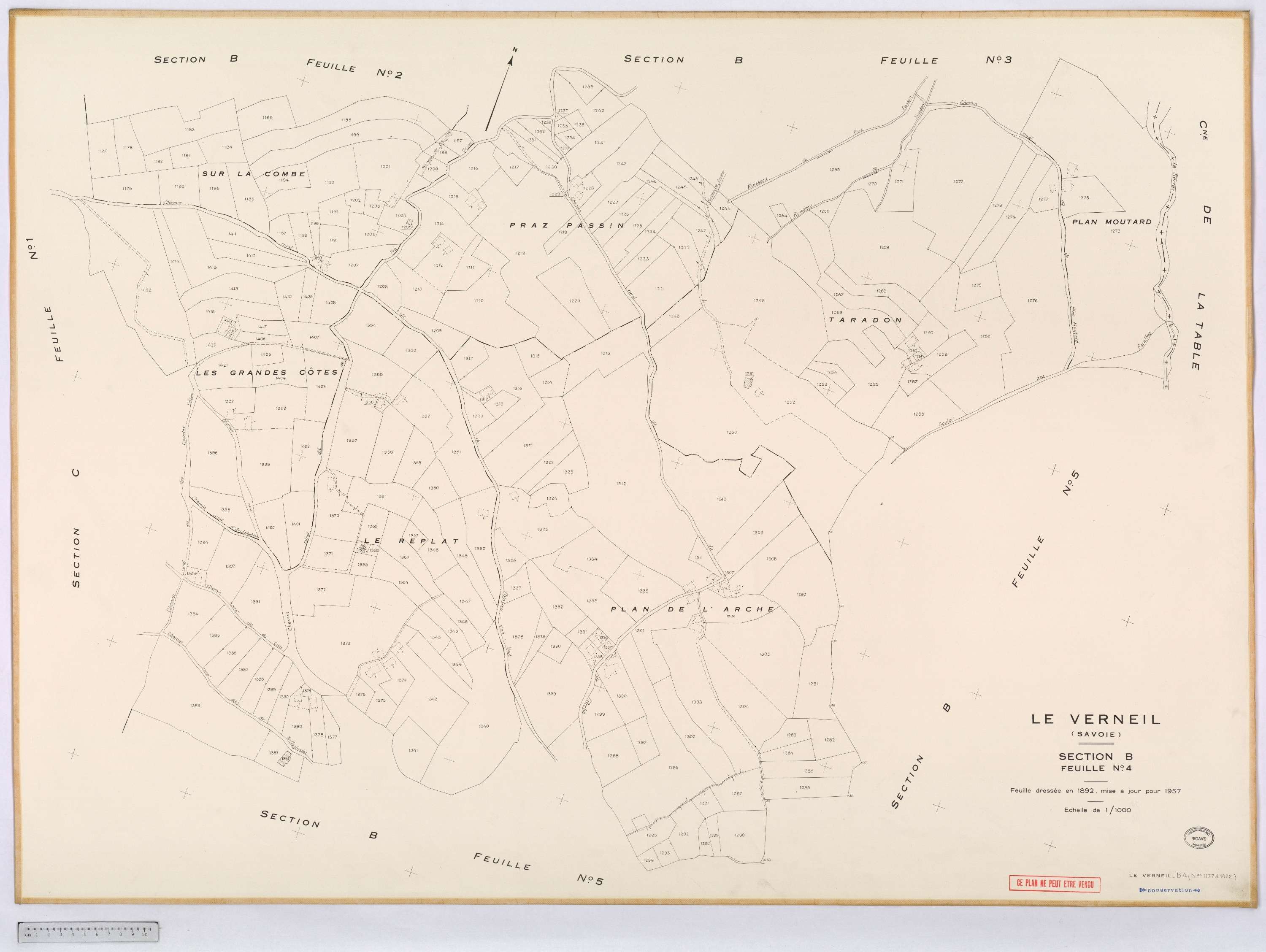 Le Verneil - Cadastre rénové, version définitive (1957).