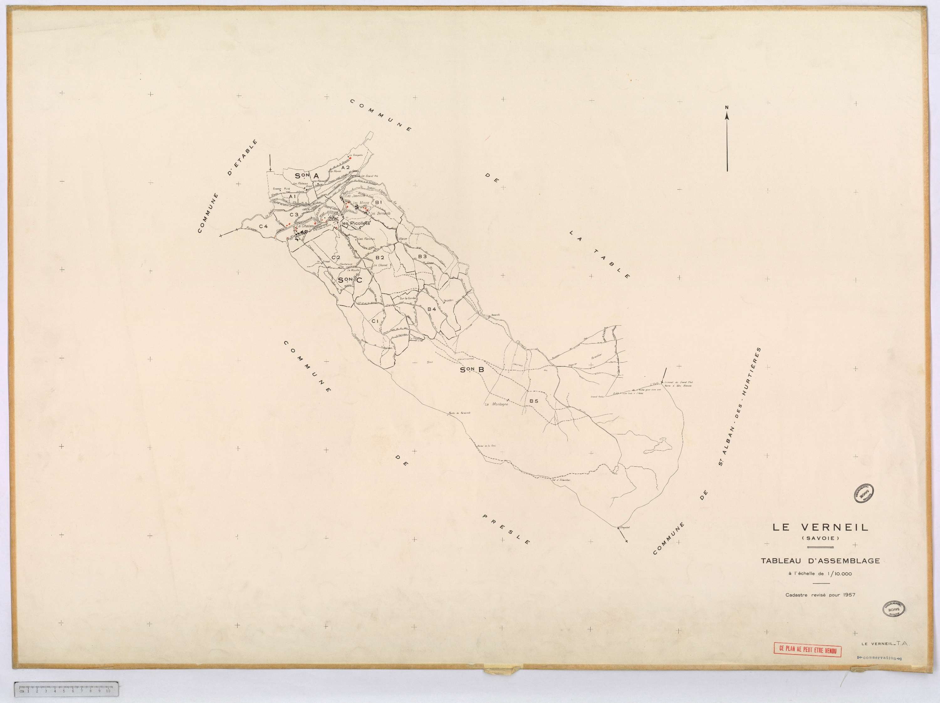 Le Verneil - Cadastre rénové, version définitive (1957).