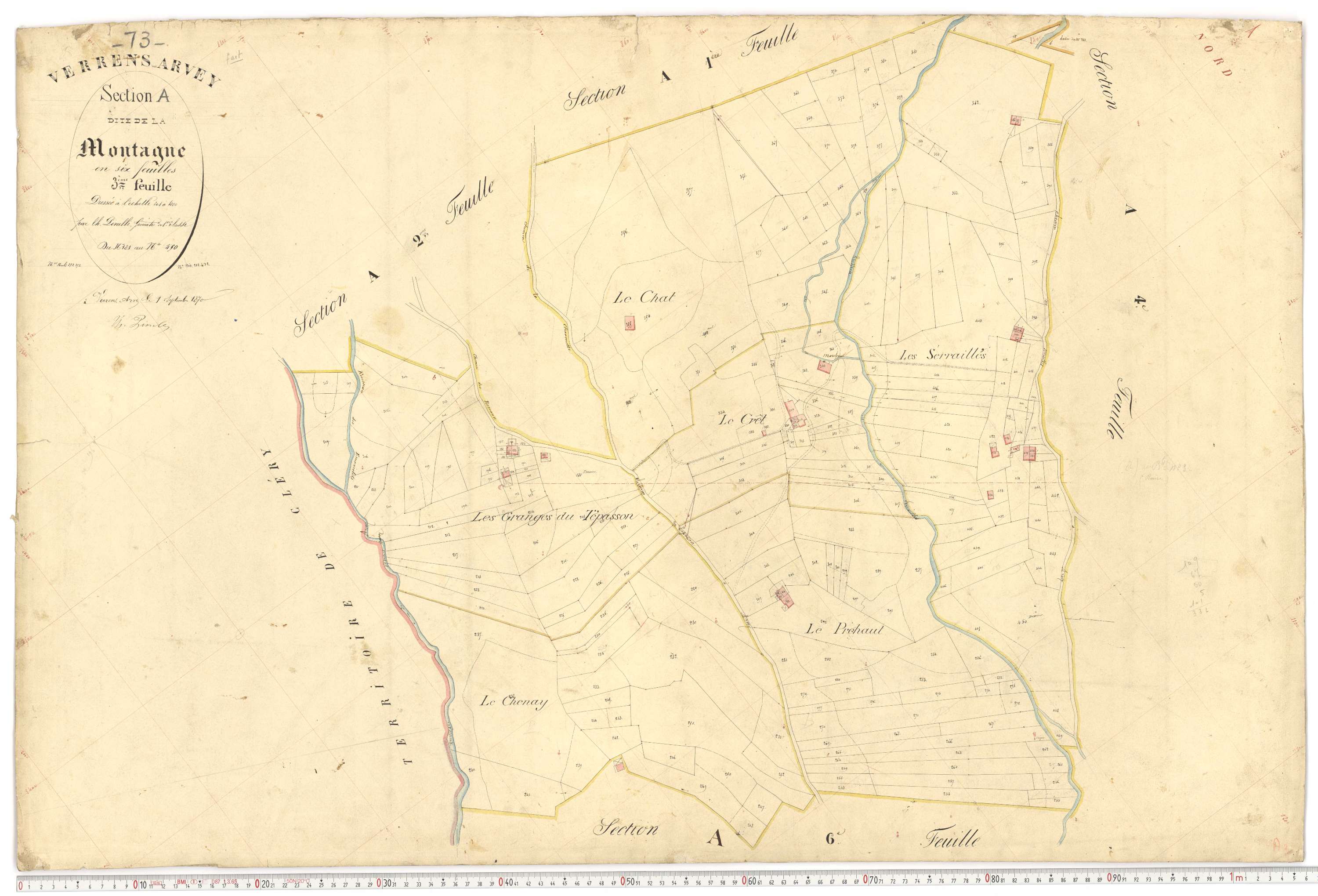 Verrens-Arvey - Plans cadastraux du premier cadastre français.