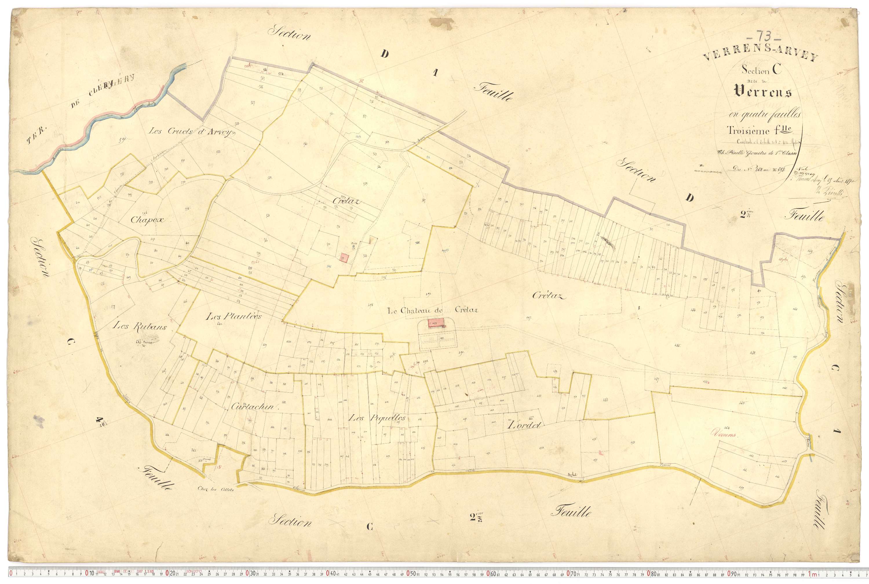 Verrens-Arvey - Plans cadastraux du premier cadastre français.