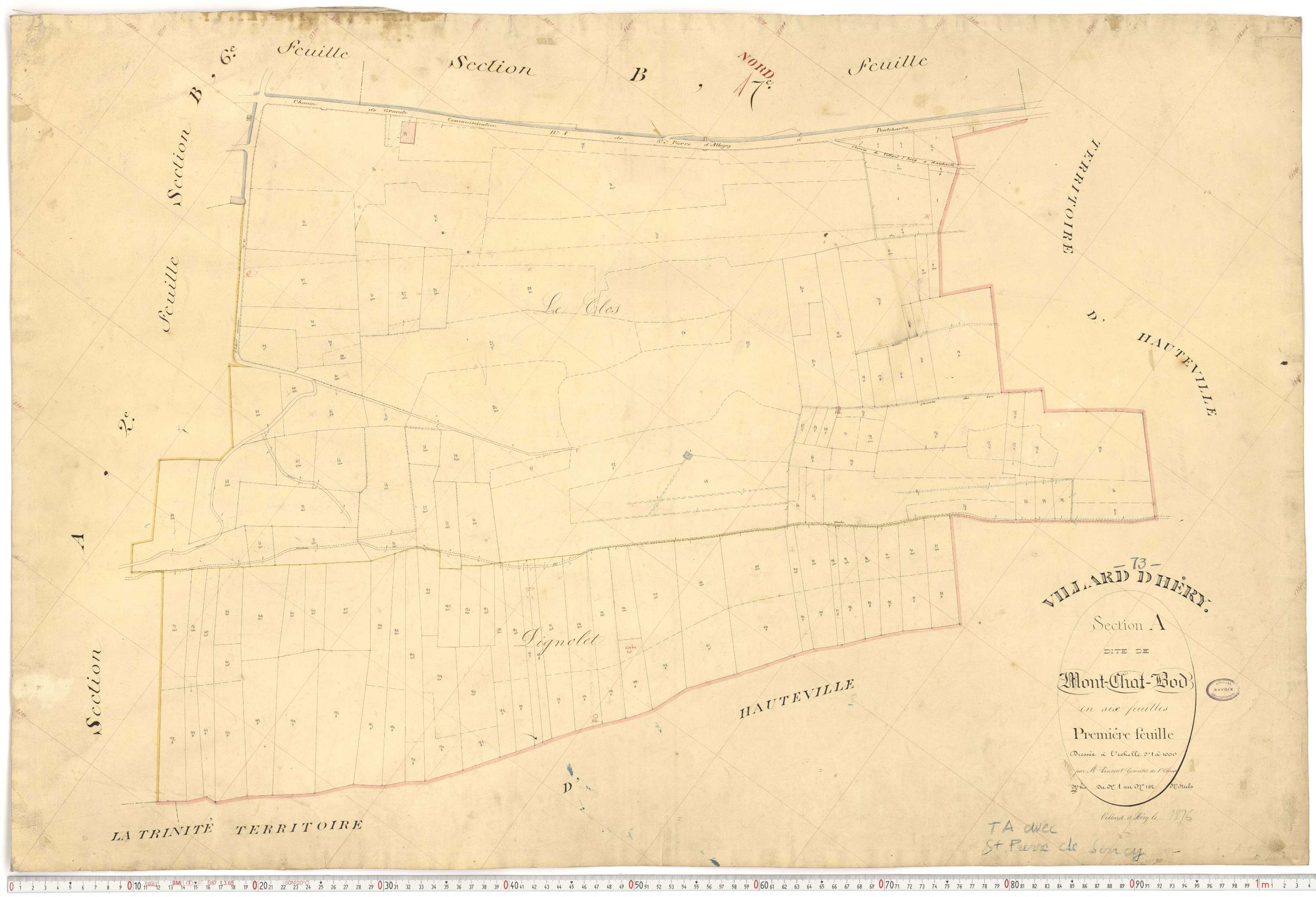 Villard-d'Héry - Plans cadastraux du premier cadastre français.