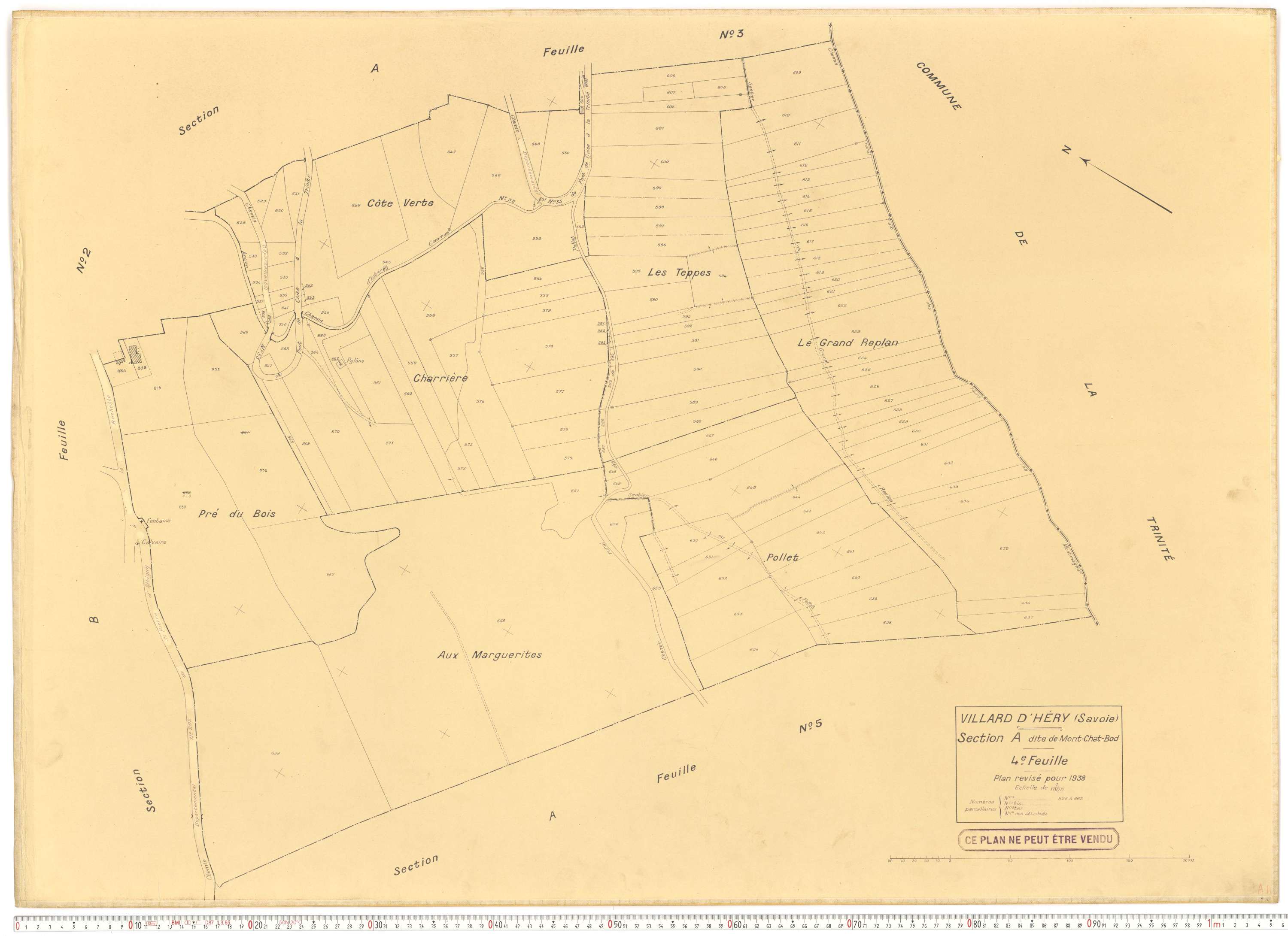 Villard-d'Héry - Plans cadastraux du cadastre rénové.