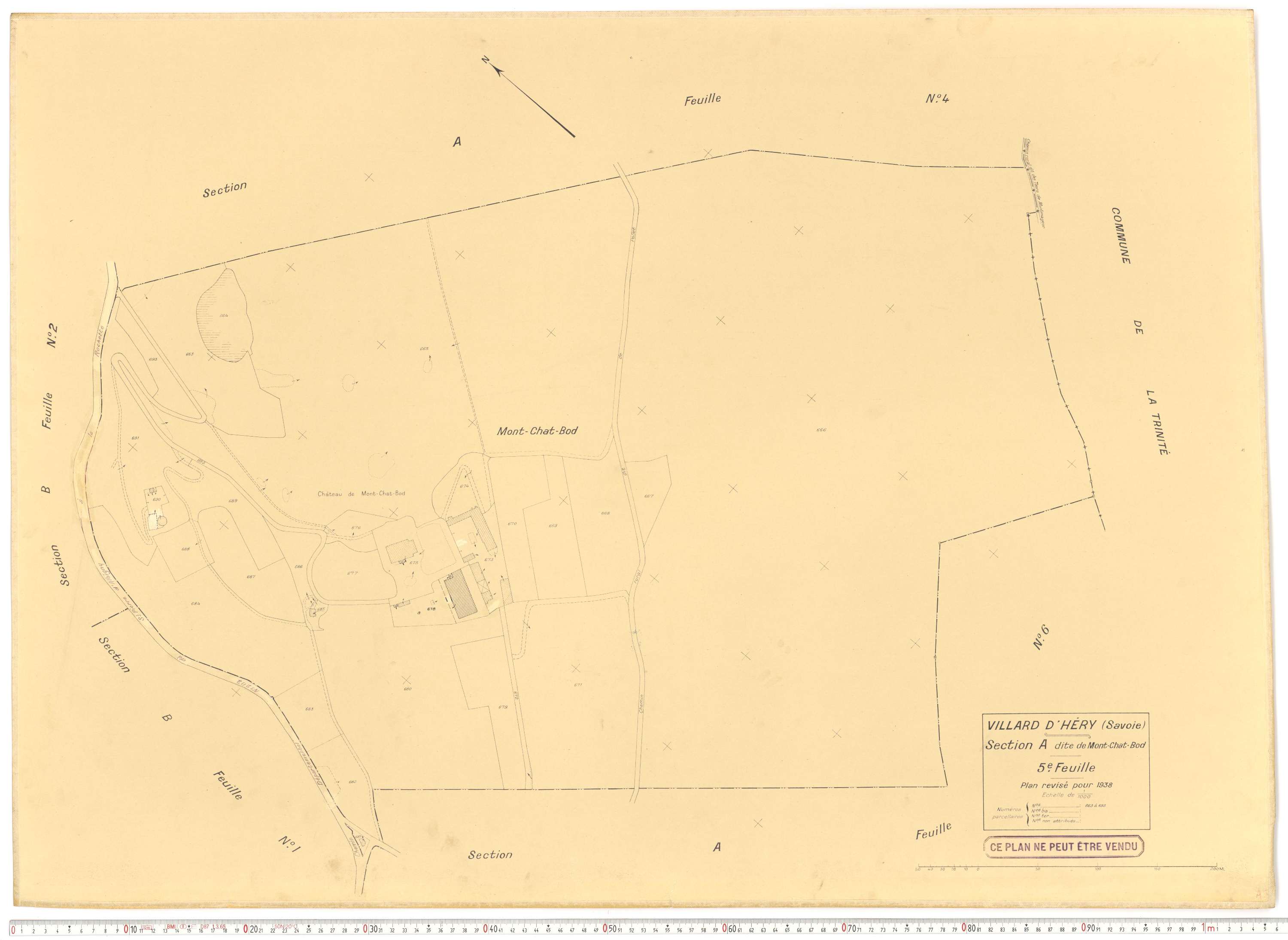 Villard-d'Héry - Plans cadastraux du cadastre rénové.