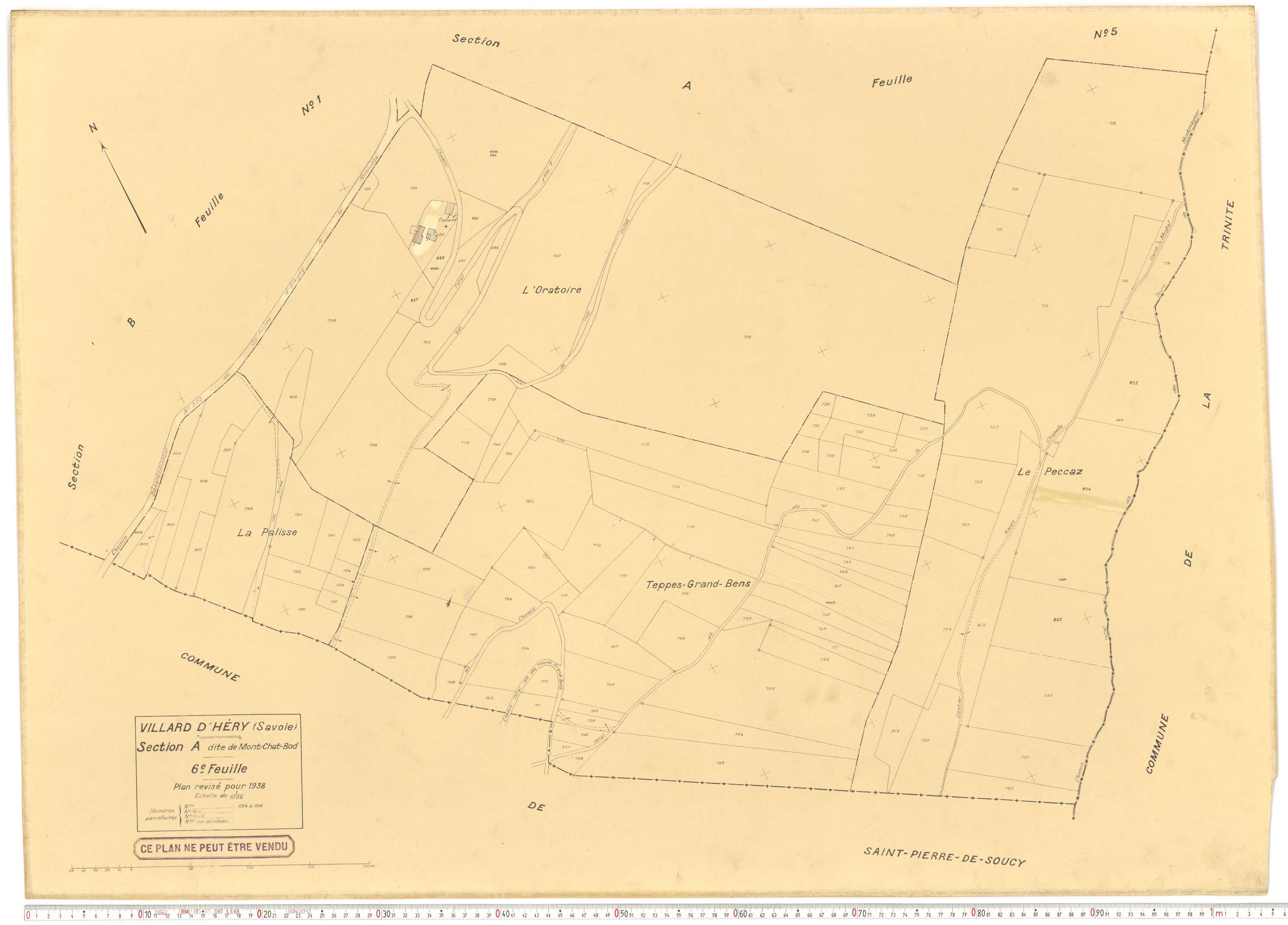 Villard-d'Héry - Plans cadastraux du cadastre rénové.