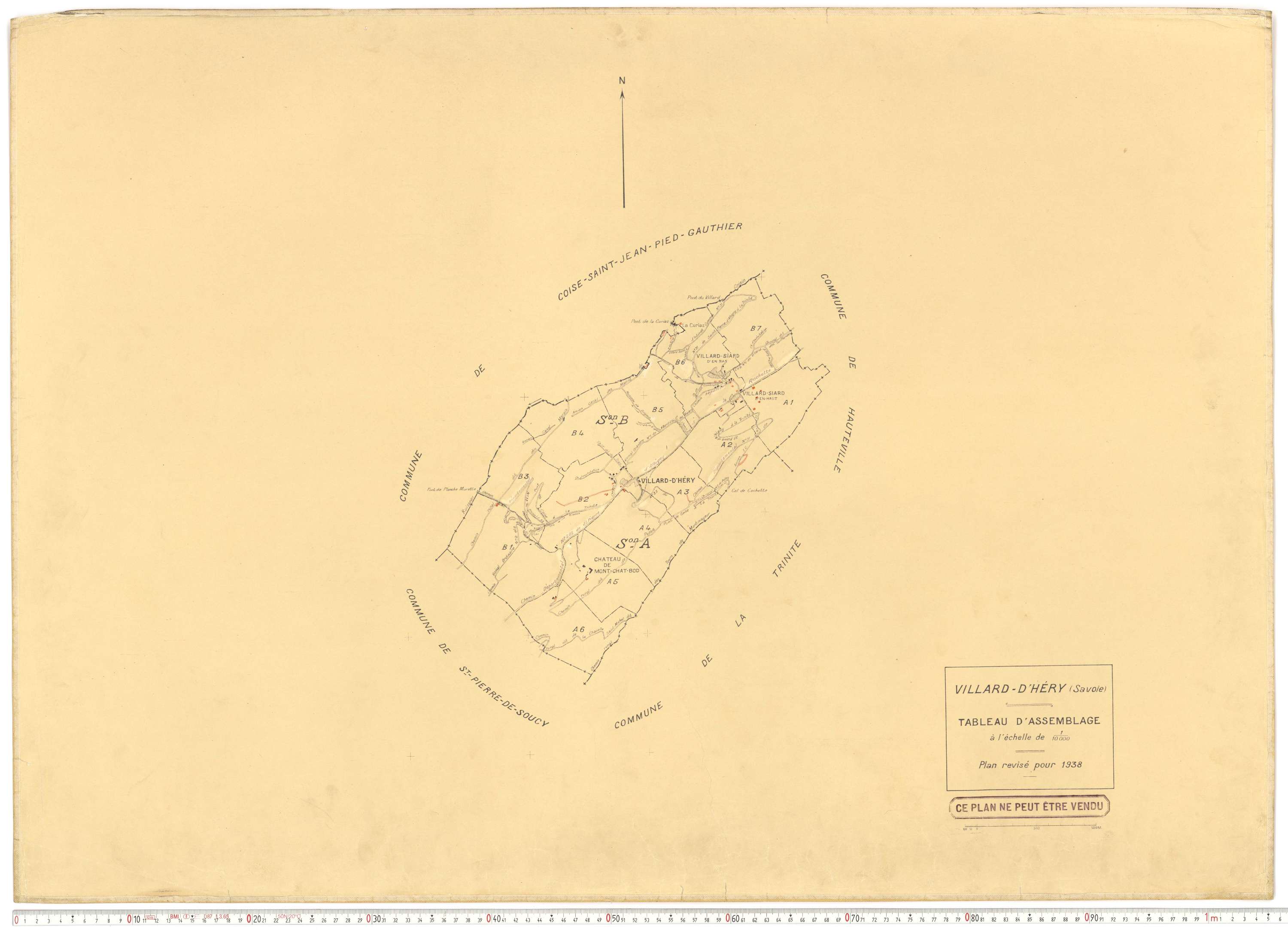 Villard-d'Héry - Plans cadastraux du cadastre rénové.
