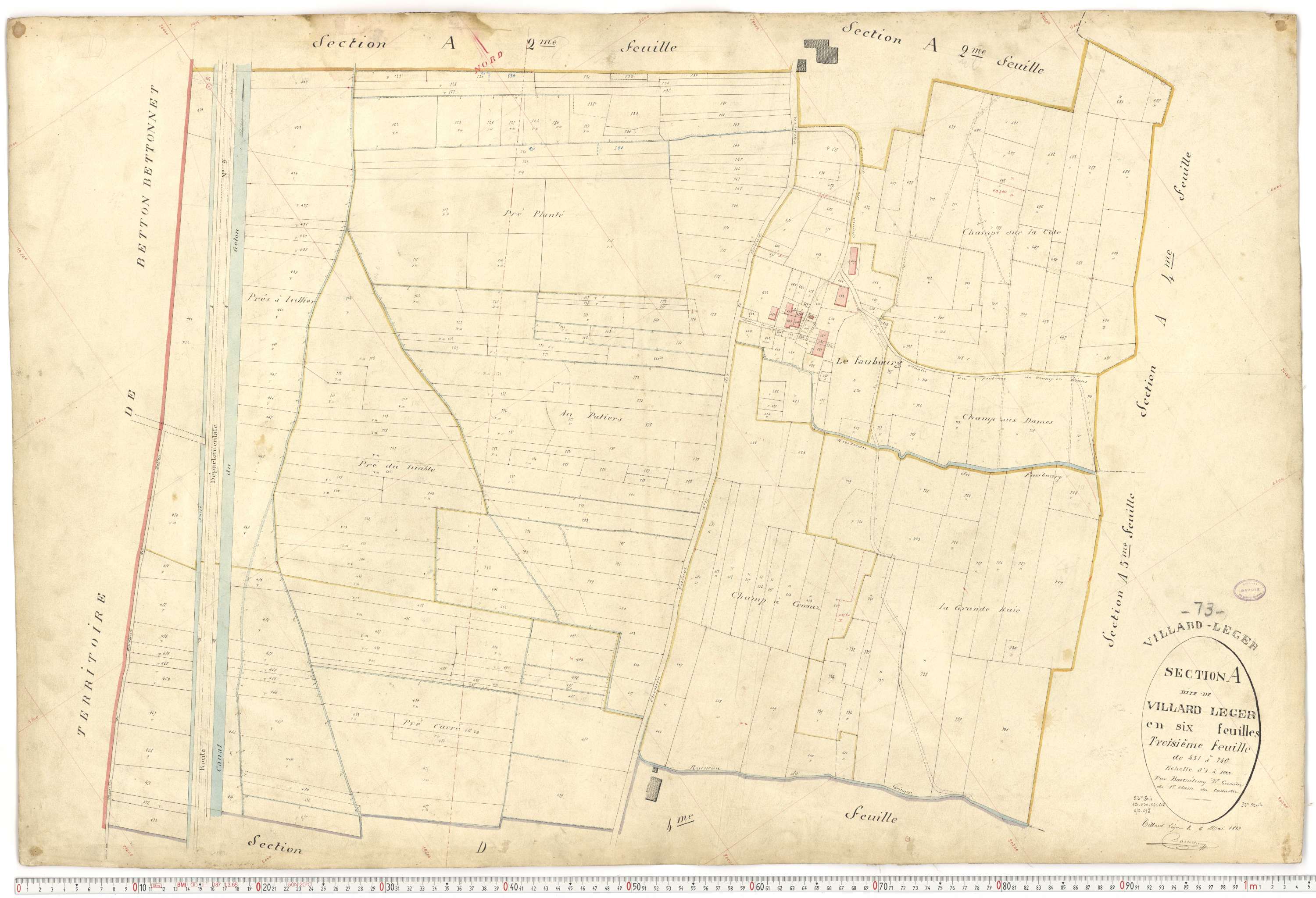 Villard-Léger - Plans cadastraux du premier cadastre français.