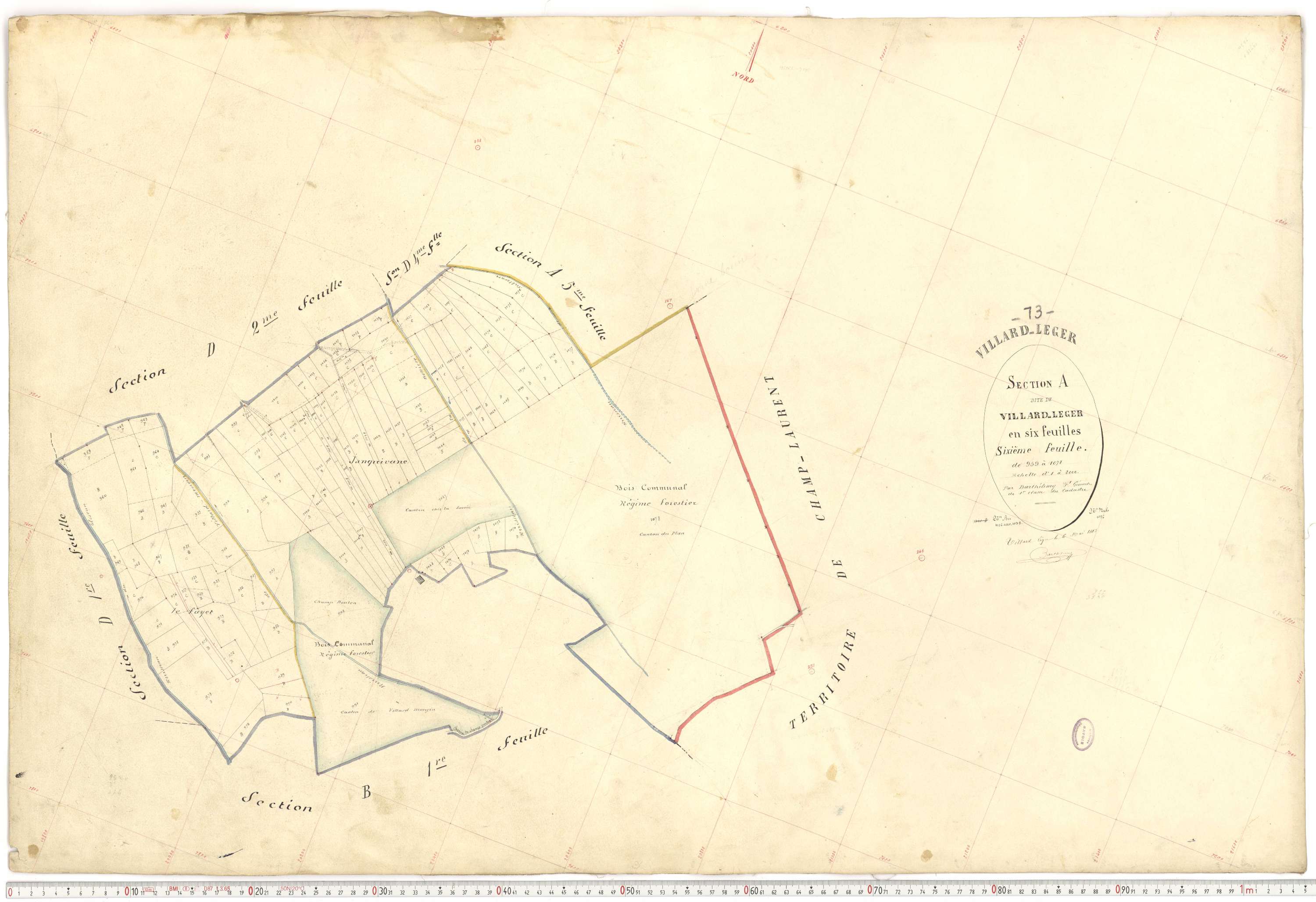 Villard-Léger - Plans cadastraux du premier cadastre français.