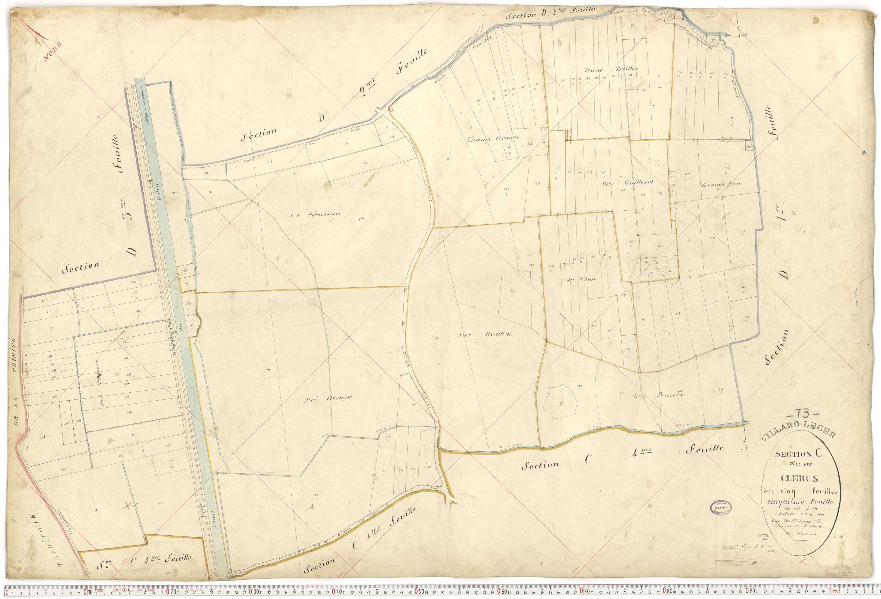 Villard-Léger - Plans cadastraux du premier cadastre français.