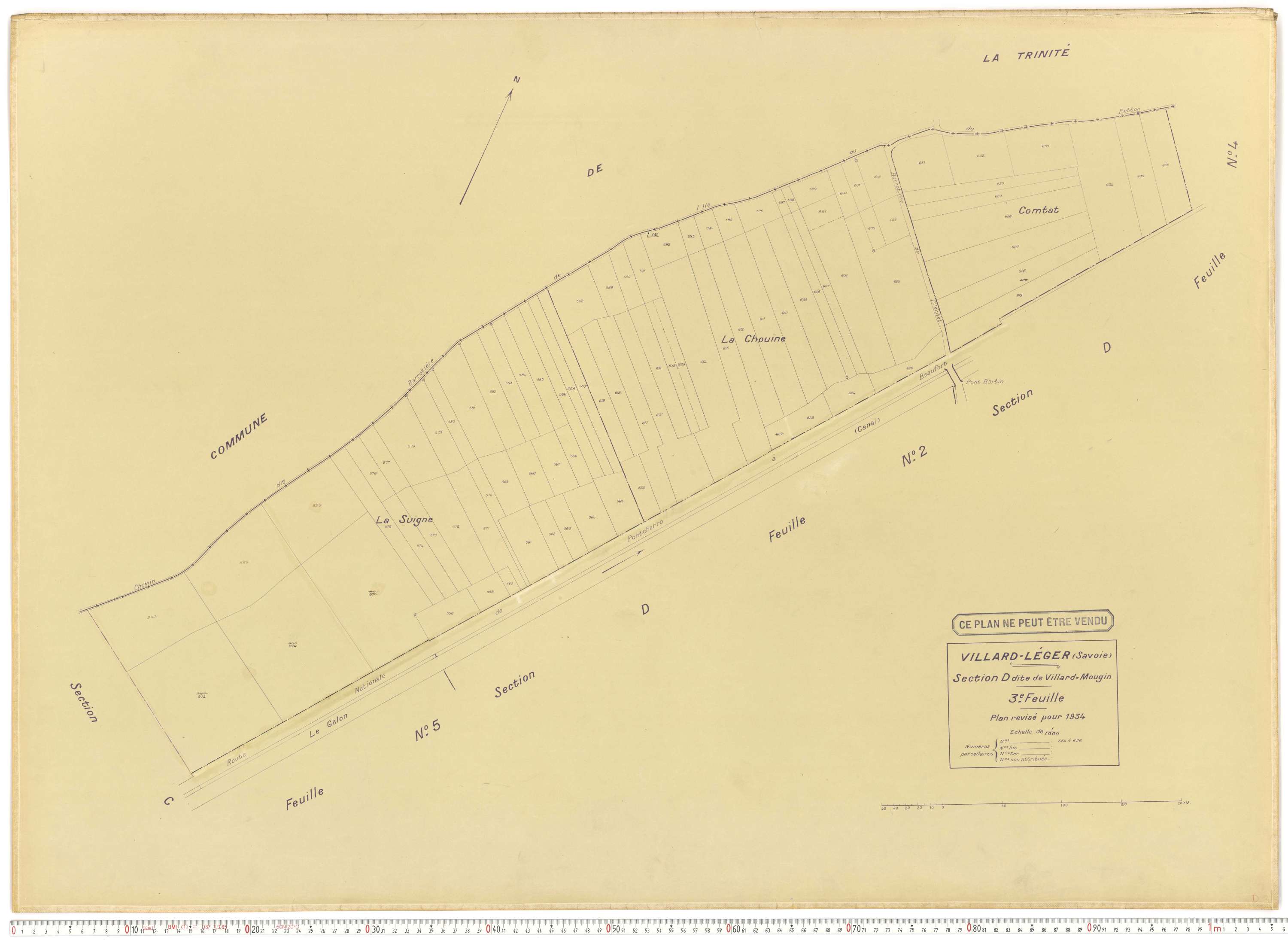 Villard-Léger - Plans cadastraux du cadastre rénové.