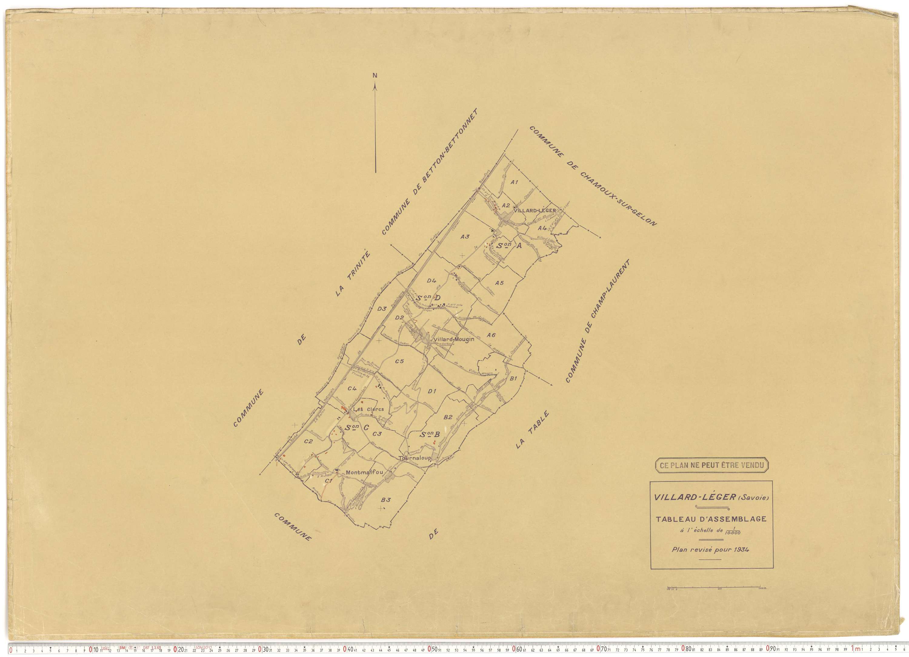 Villard-Léger - Plans cadastraux du cadastre rénové.