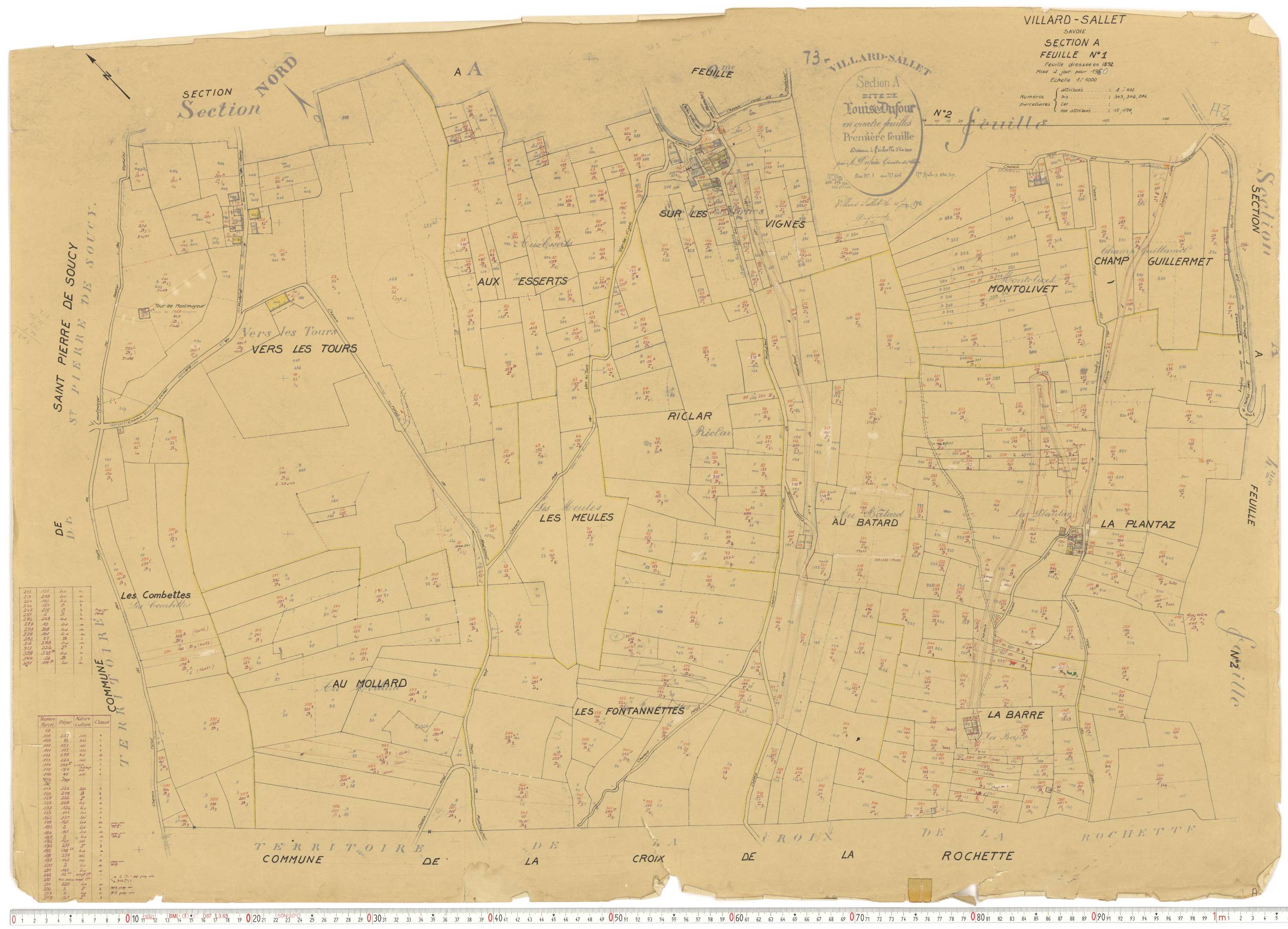 Villard-Sallet - Cadastre rénové, version de travail (1960).