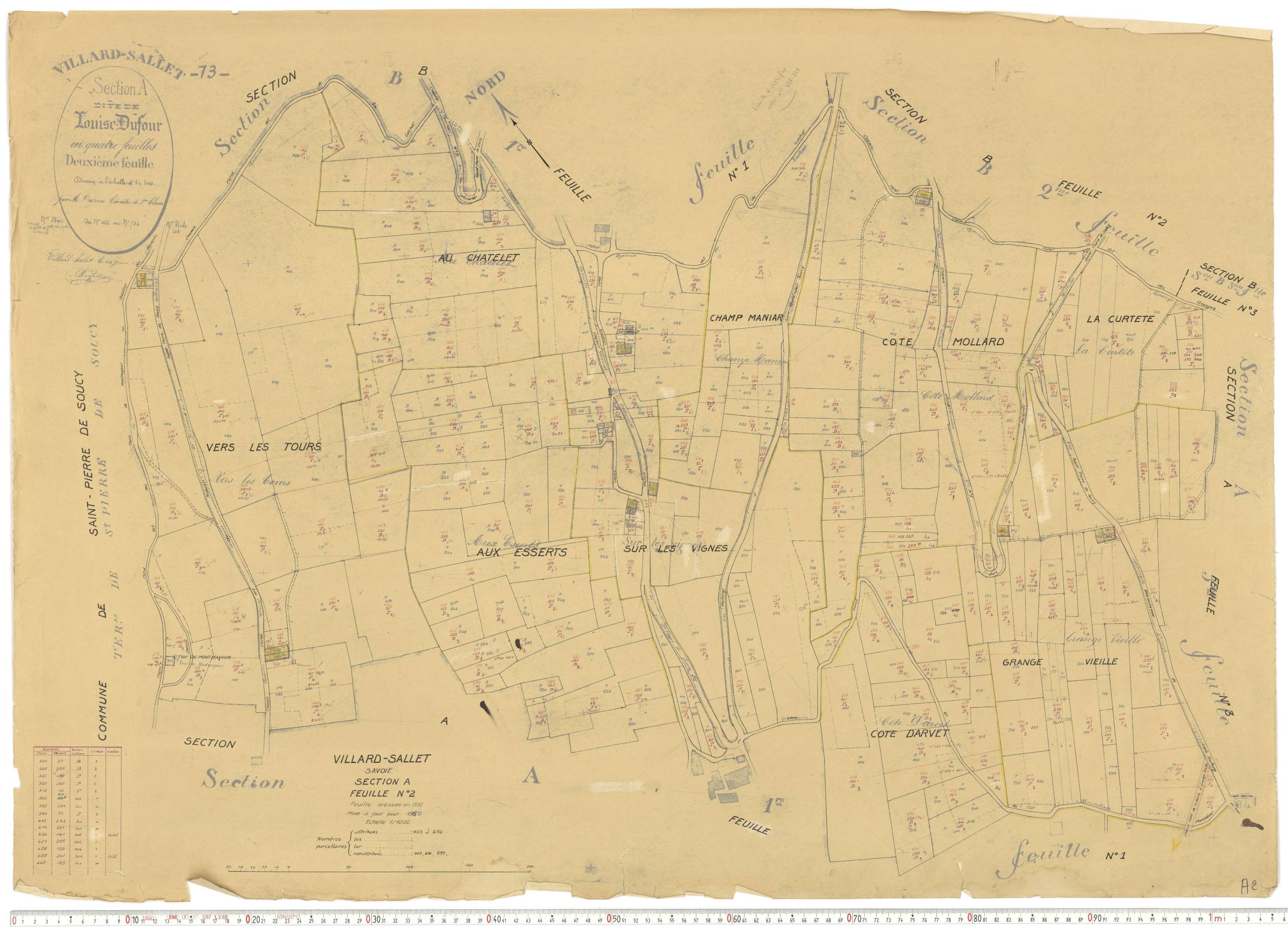 Villard-Sallet - Cadastre rénové, version de travail (1960).