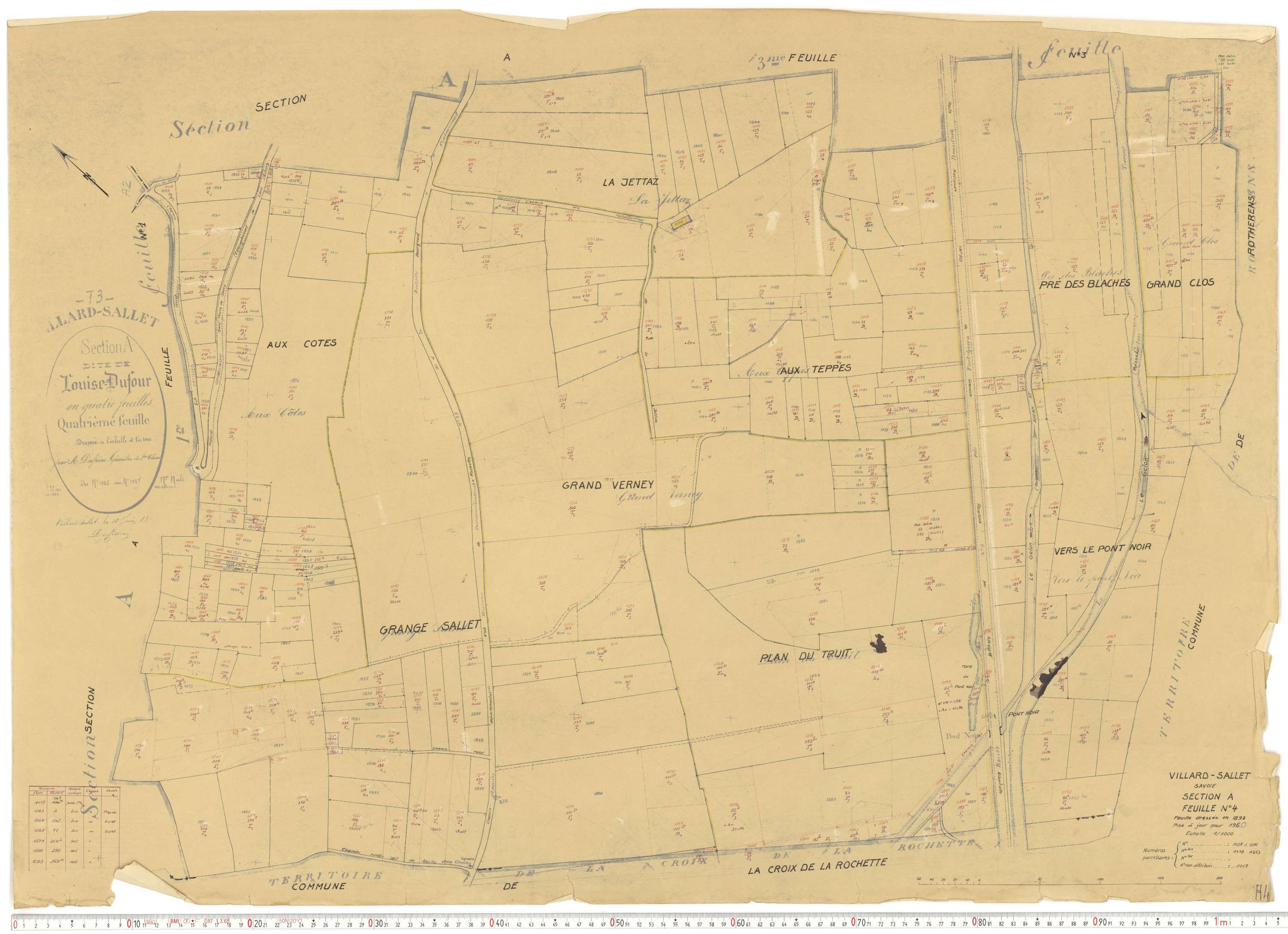 Villard-Sallet - Cadastre rénové, version de travail (1960).