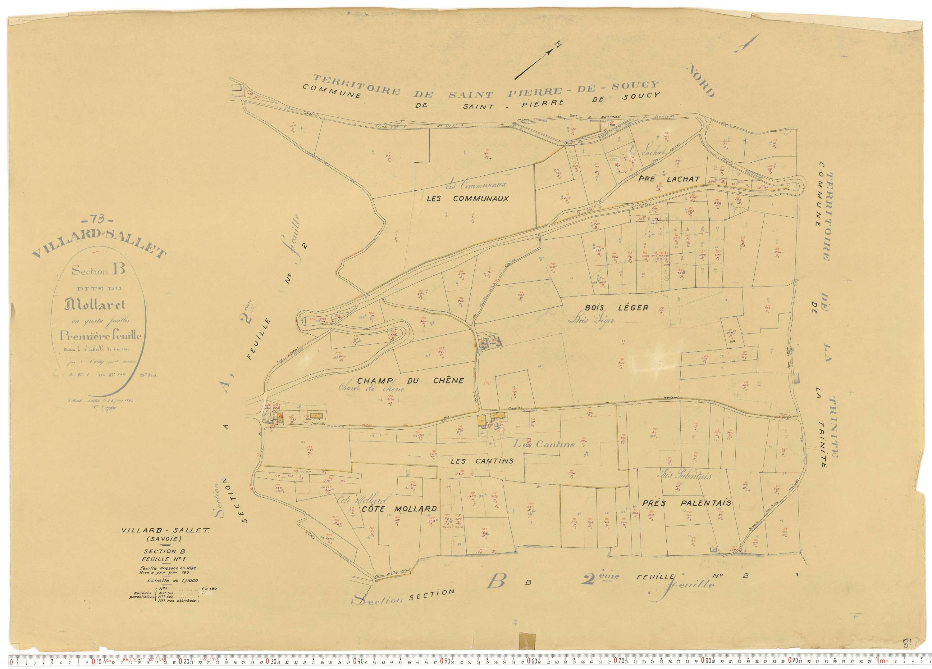 Villard-Sallet - Cadastre rénové, version de travail (1960).