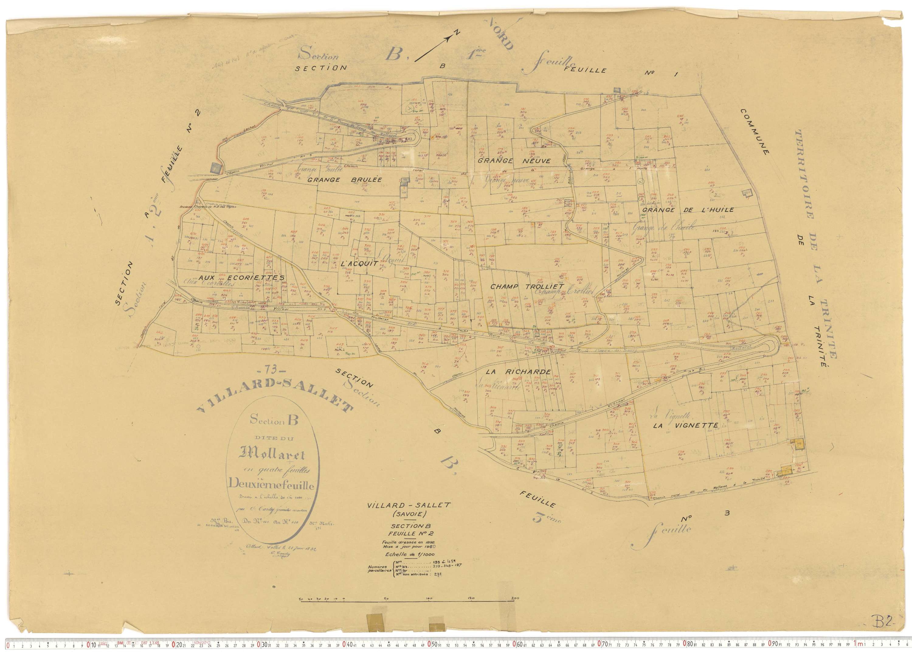 Villard-Sallet - Cadastre rénové, version de travail (1960).
