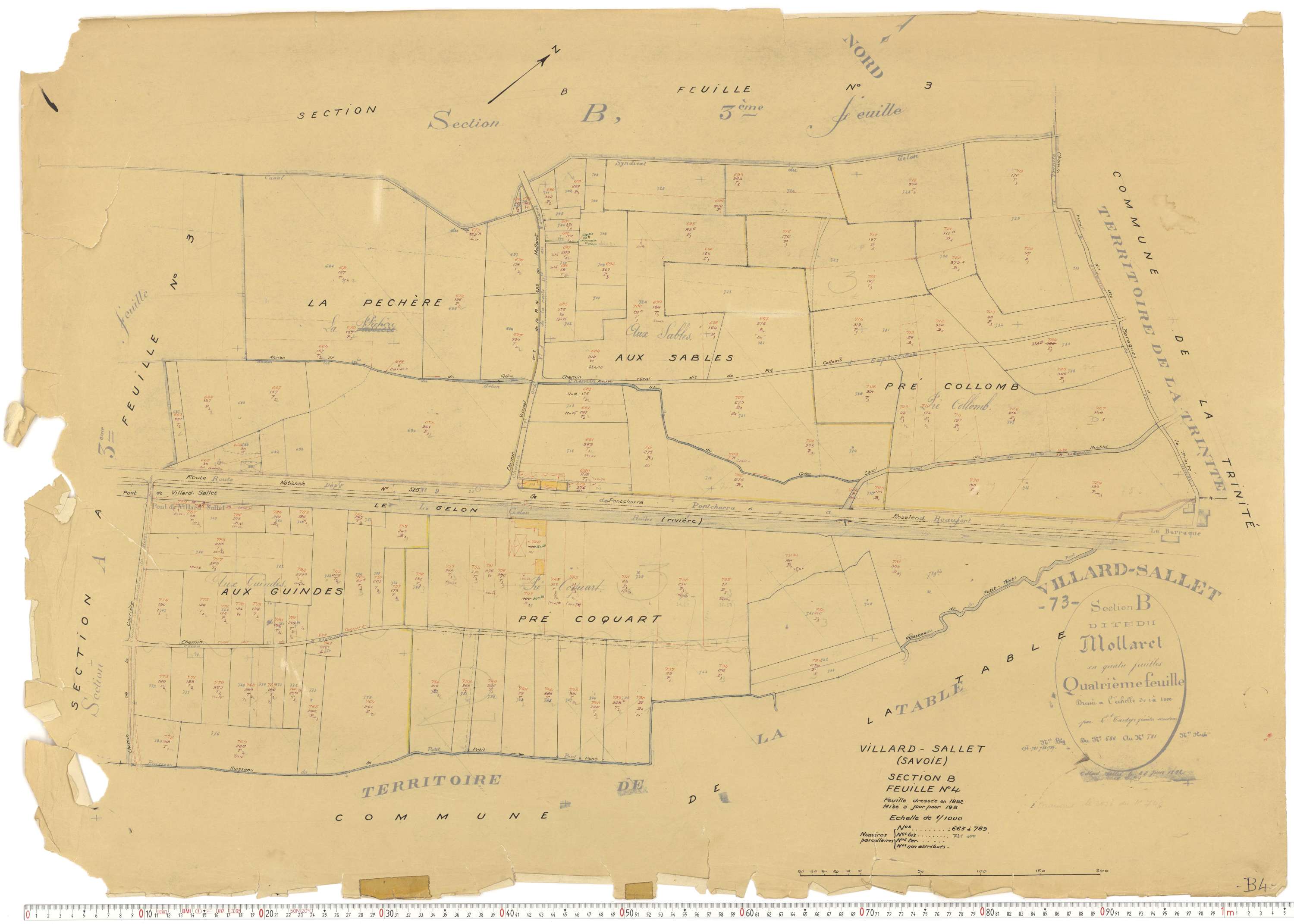 Villard-Sallet - Cadastre rénové, version de travail (1960).