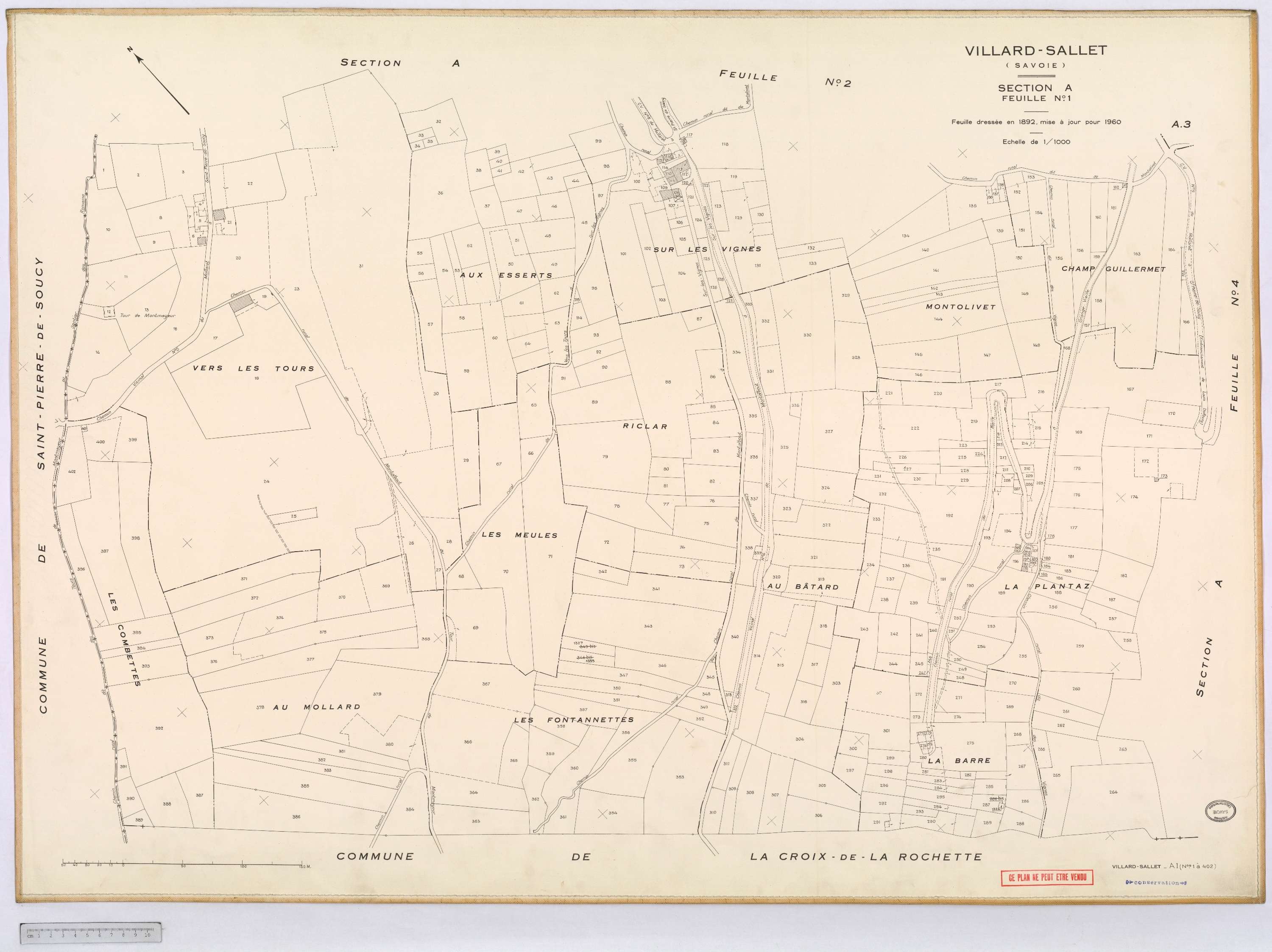 Villard-Sallet - Cadastre rénové, version définitive (1960).