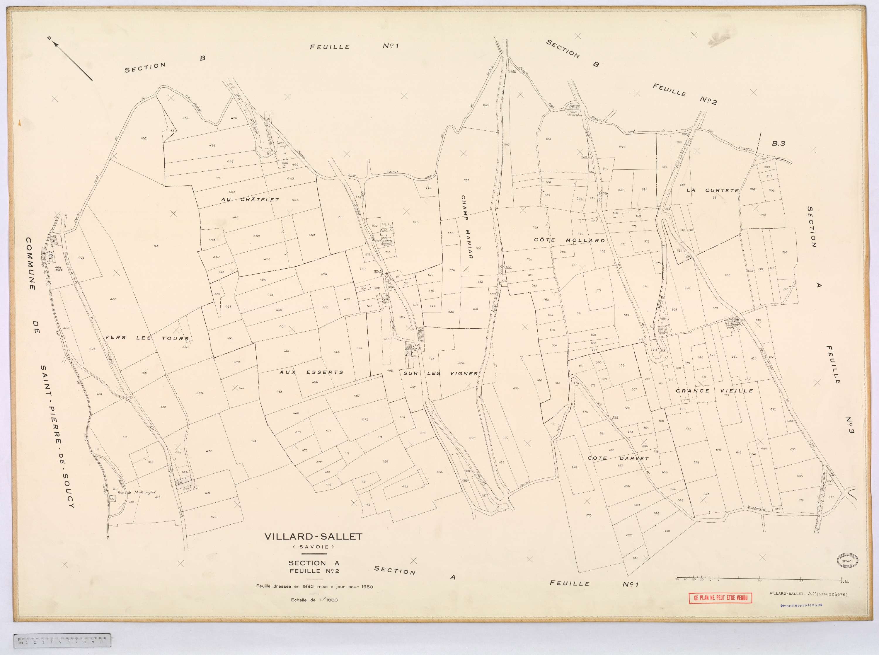 Villard-Sallet - Cadastre rénové, version définitive (1960).