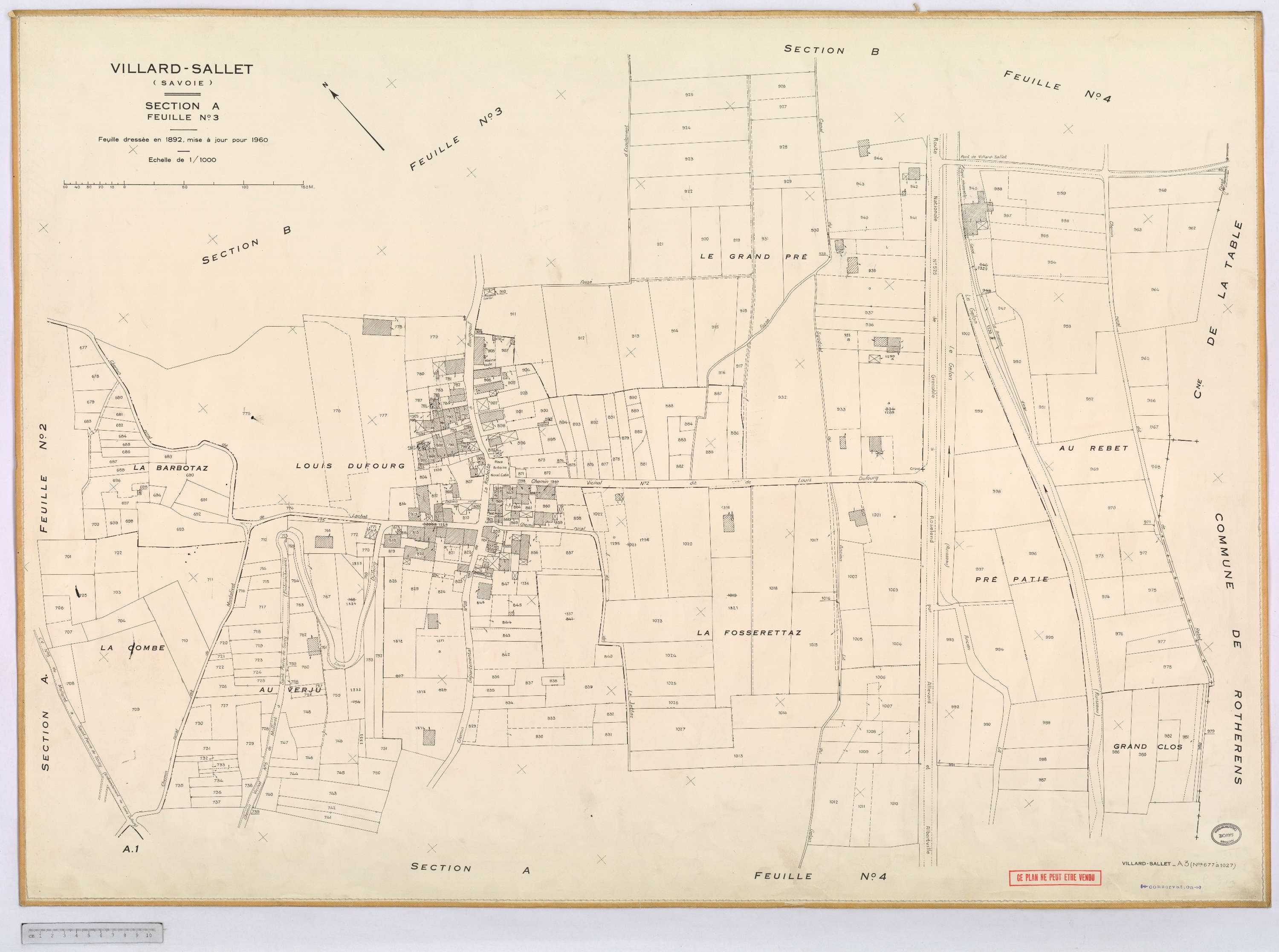 Villard-Sallet - Cadastre rénové, version définitive (1960).