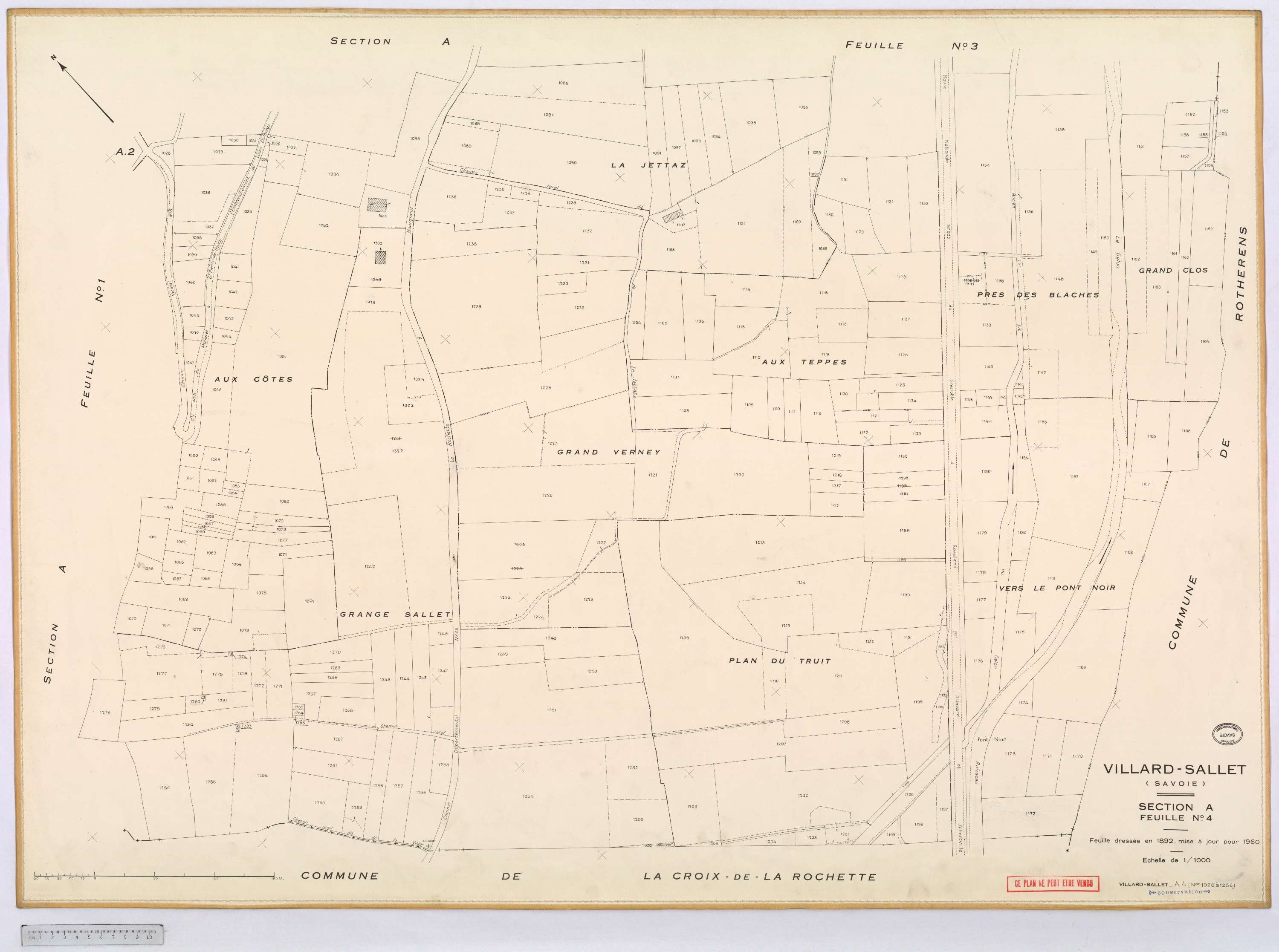 Villard-Sallet - Cadastre rénové, version définitive (1960).