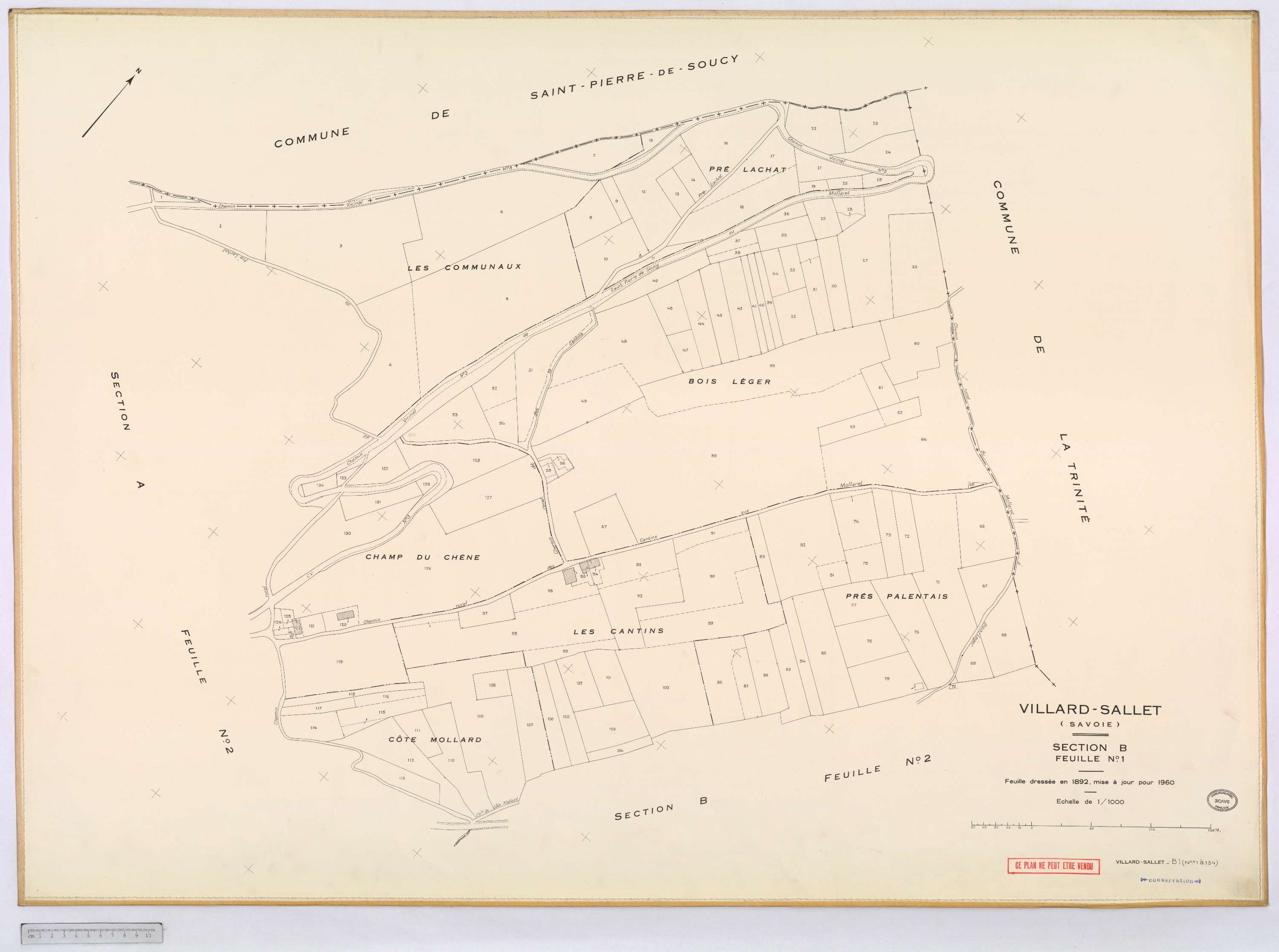 Villard-Sallet - Cadastre rénové, version définitive (1960).