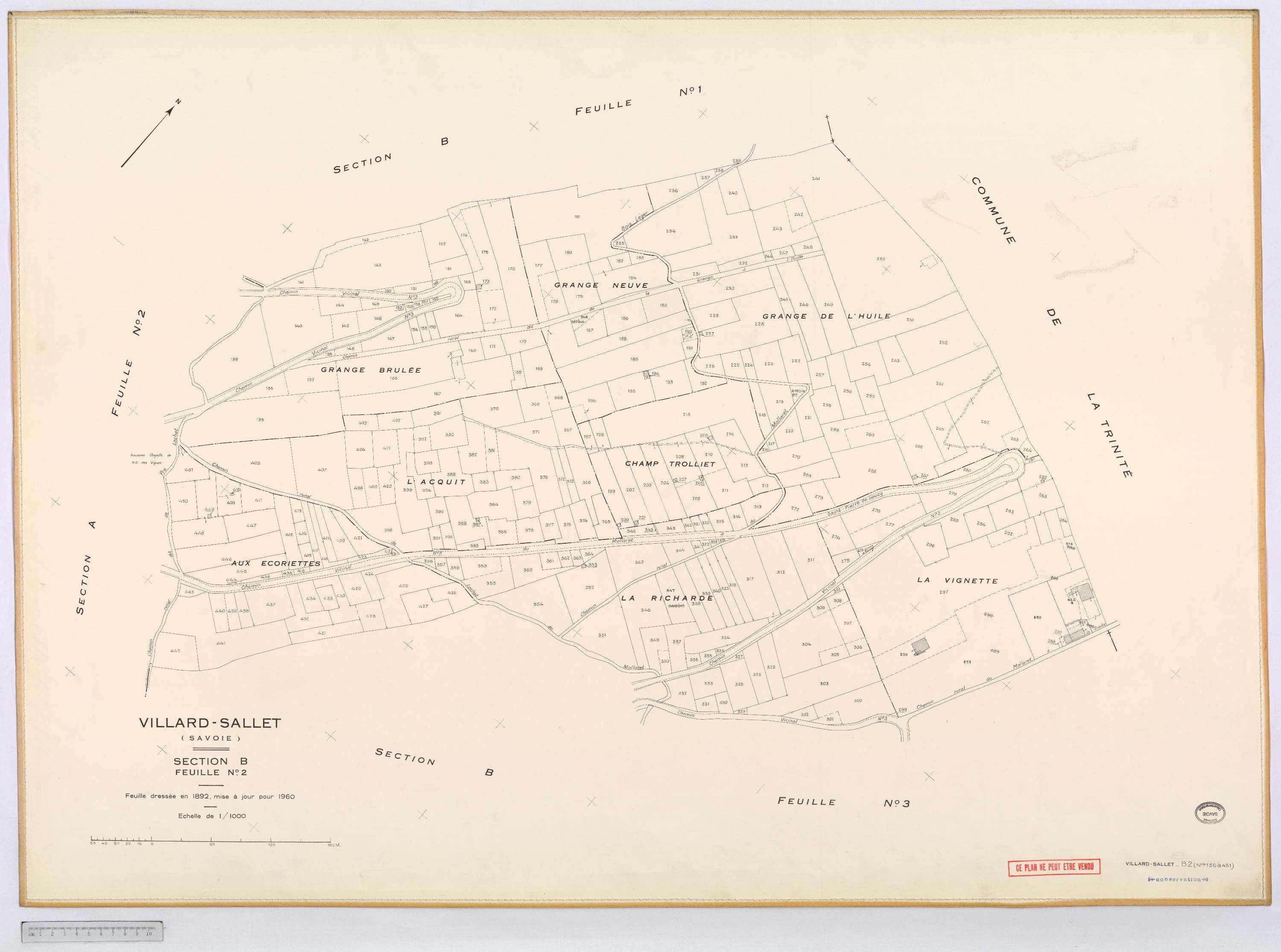 Villard-Sallet - Cadastre rénové, version définitive (1960).
