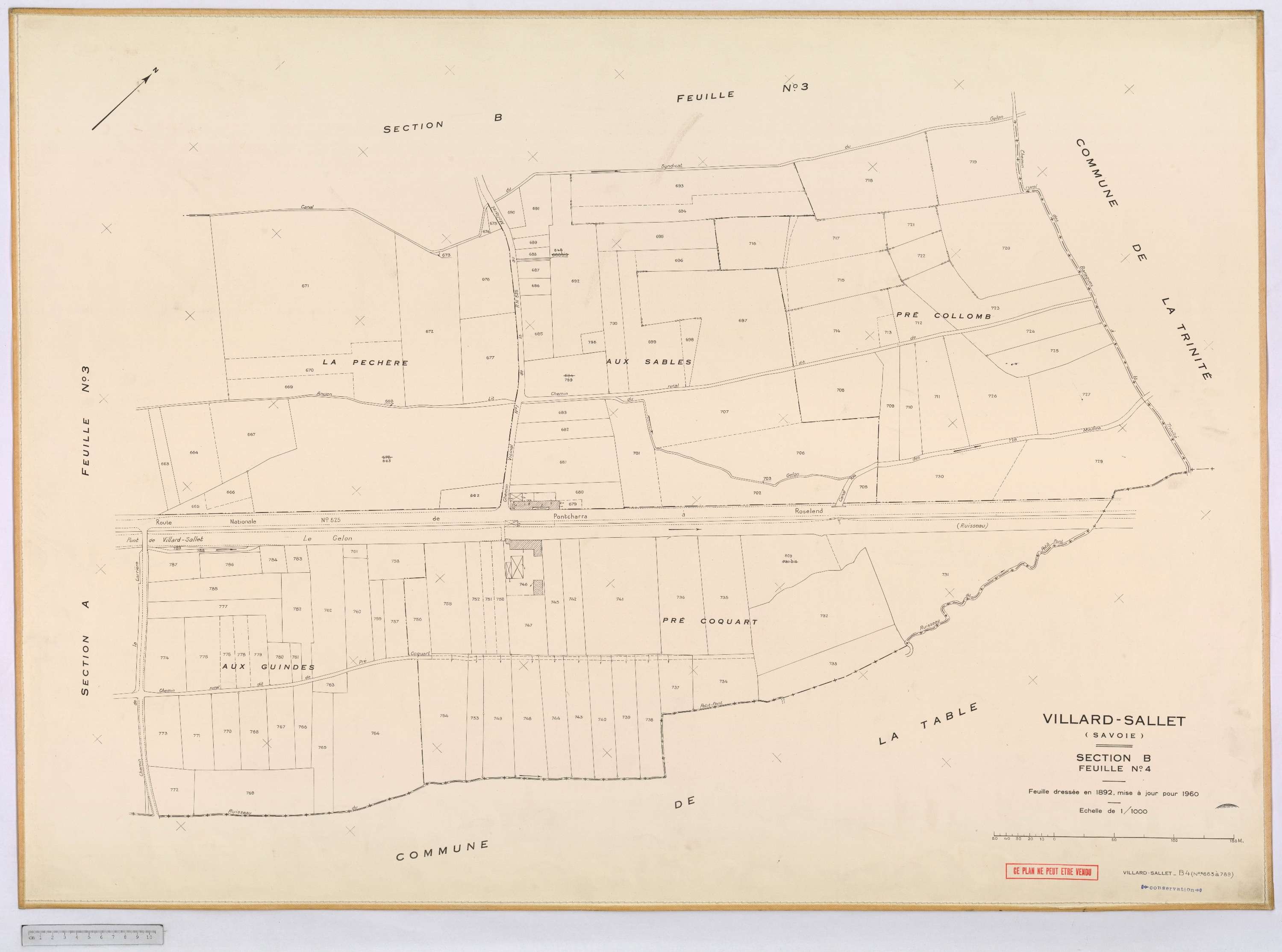 Villard-Sallet - Cadastre rénové, version définitive (1960).