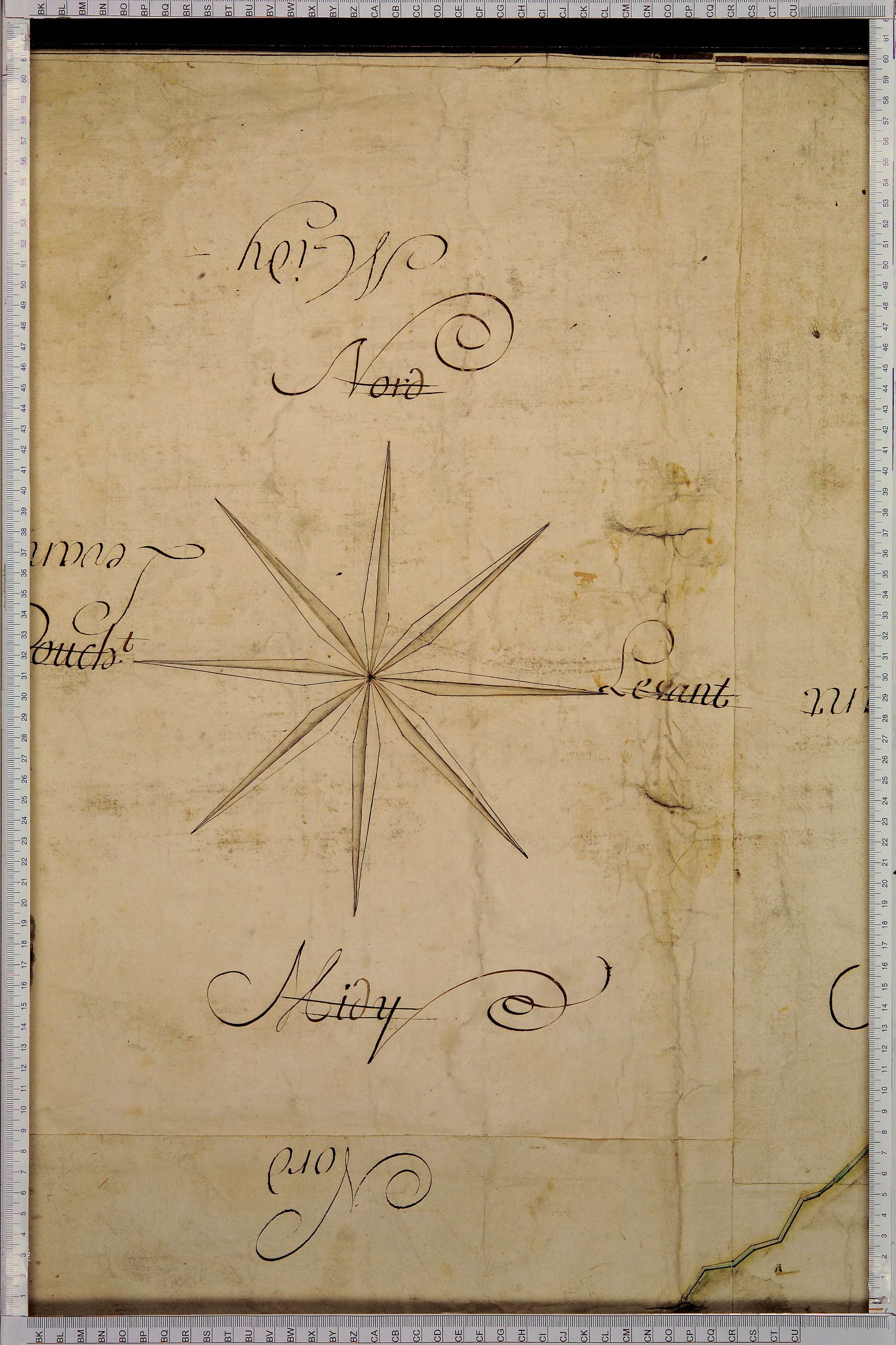 Villard-sur-Doron - Copie de la mappe originale (plan cadastral) de la commune de Villard-de-Beaufort. Signée Cocelli, directeur de la péréquation.