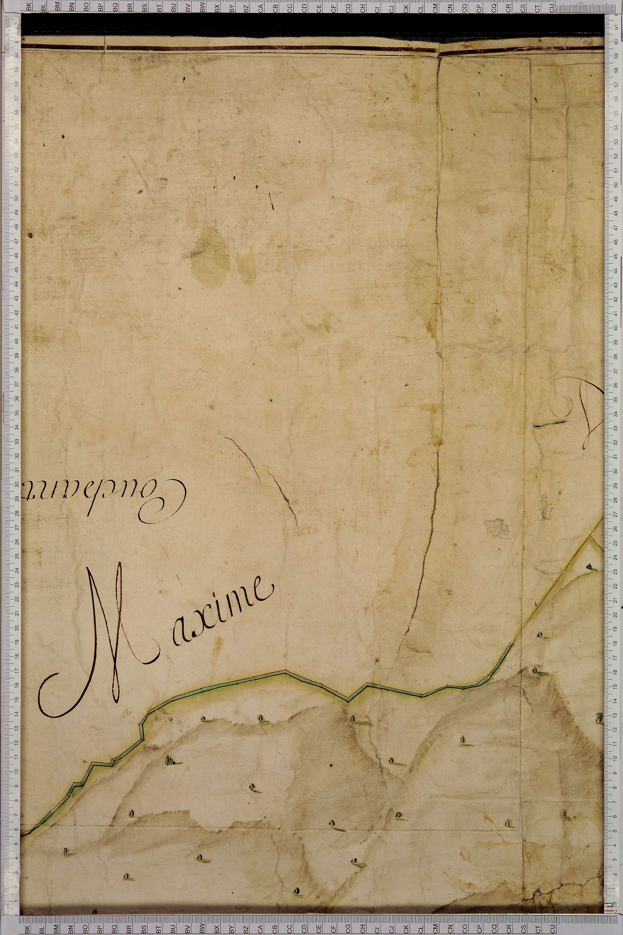 Villard-sur-Doron - Copie de la mappe originale (plan cadastral) de la commune de Villard-de-Beaufort. Signée Cocelli, directeur de la péréquation.