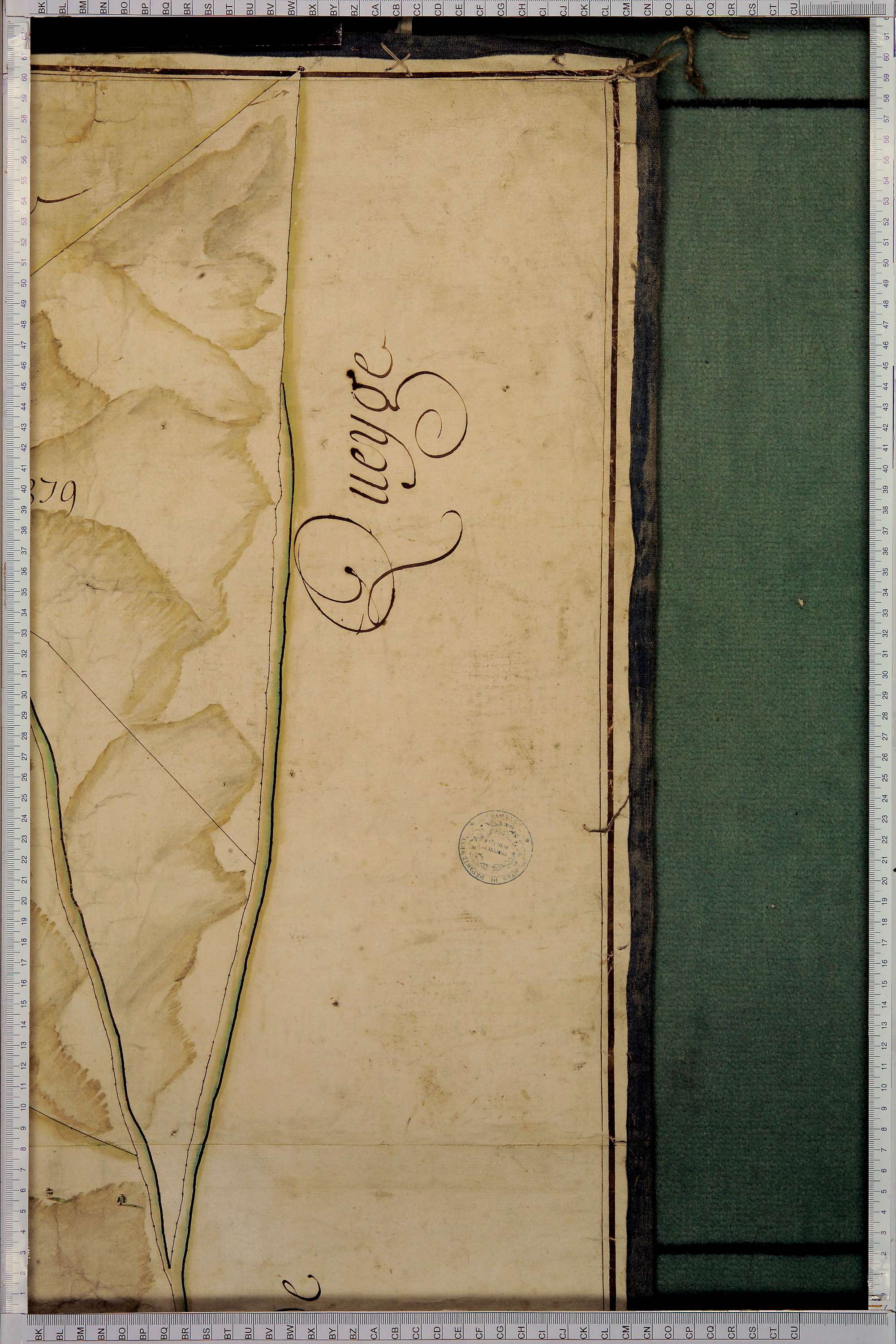 Villard-sur-Doron - Copie de la mappe originale (plan cadastral) de la commune de Villard-de-Beaufort. Signée Cocelli, directeur de la péréquation.