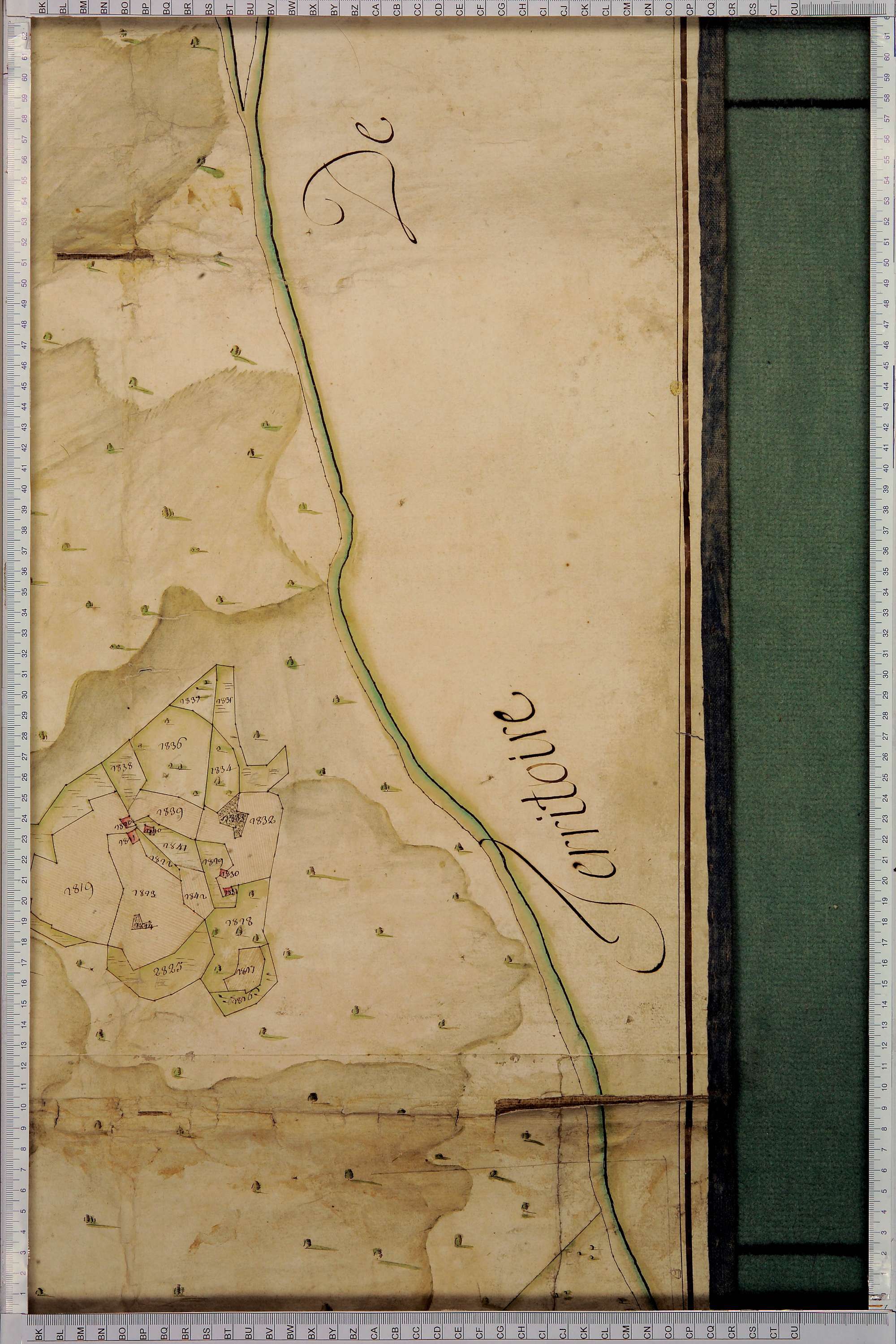 Villard-sur-Doron - Copie de la mappe originale (plan cadastral) de la commune de Villard-de-Beaufort. Signée Cocelli, directeur de la péréquation.