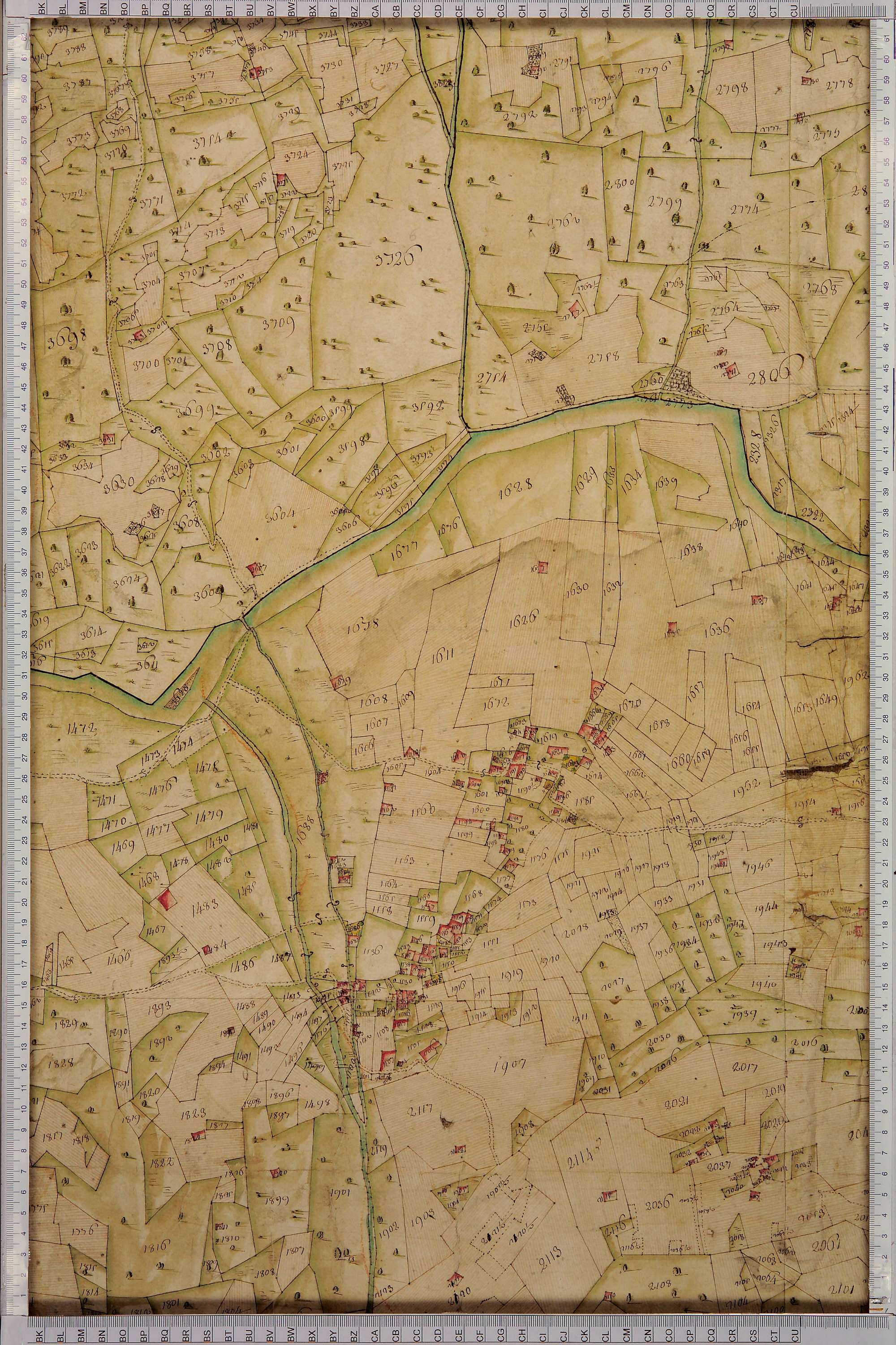 Villard-sur-Doron - Copie de la mappe originale (plan cadastral) de la commune de Villard-de-Beaufort. Signée Cocelli, directeur de la péréquation.