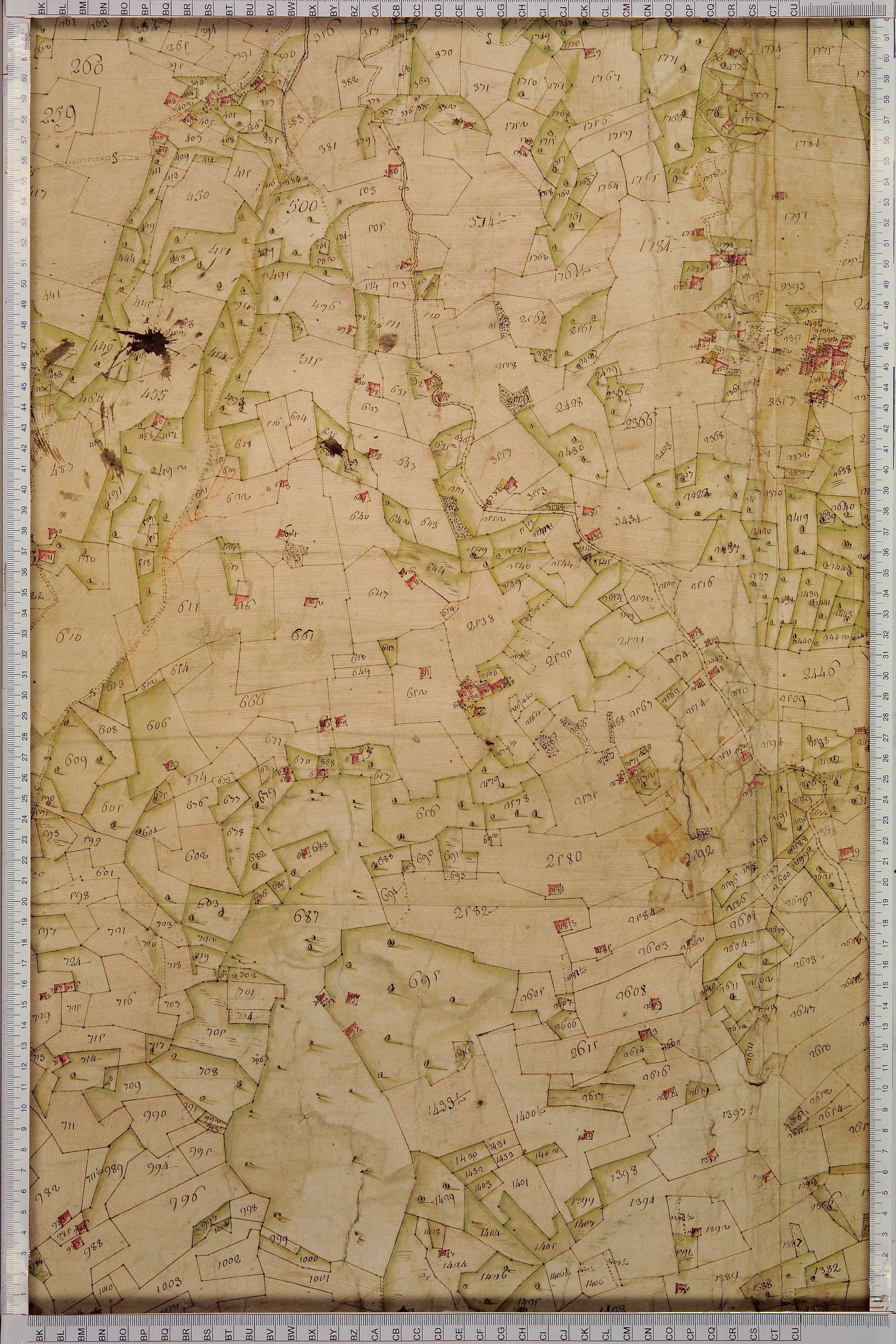 Villard-sur-Doron - Copie de la mappe originale (plan cadastral) de la commune de Villard-de-Beaufort. Signée Cocelli, directeur de la péréquation.