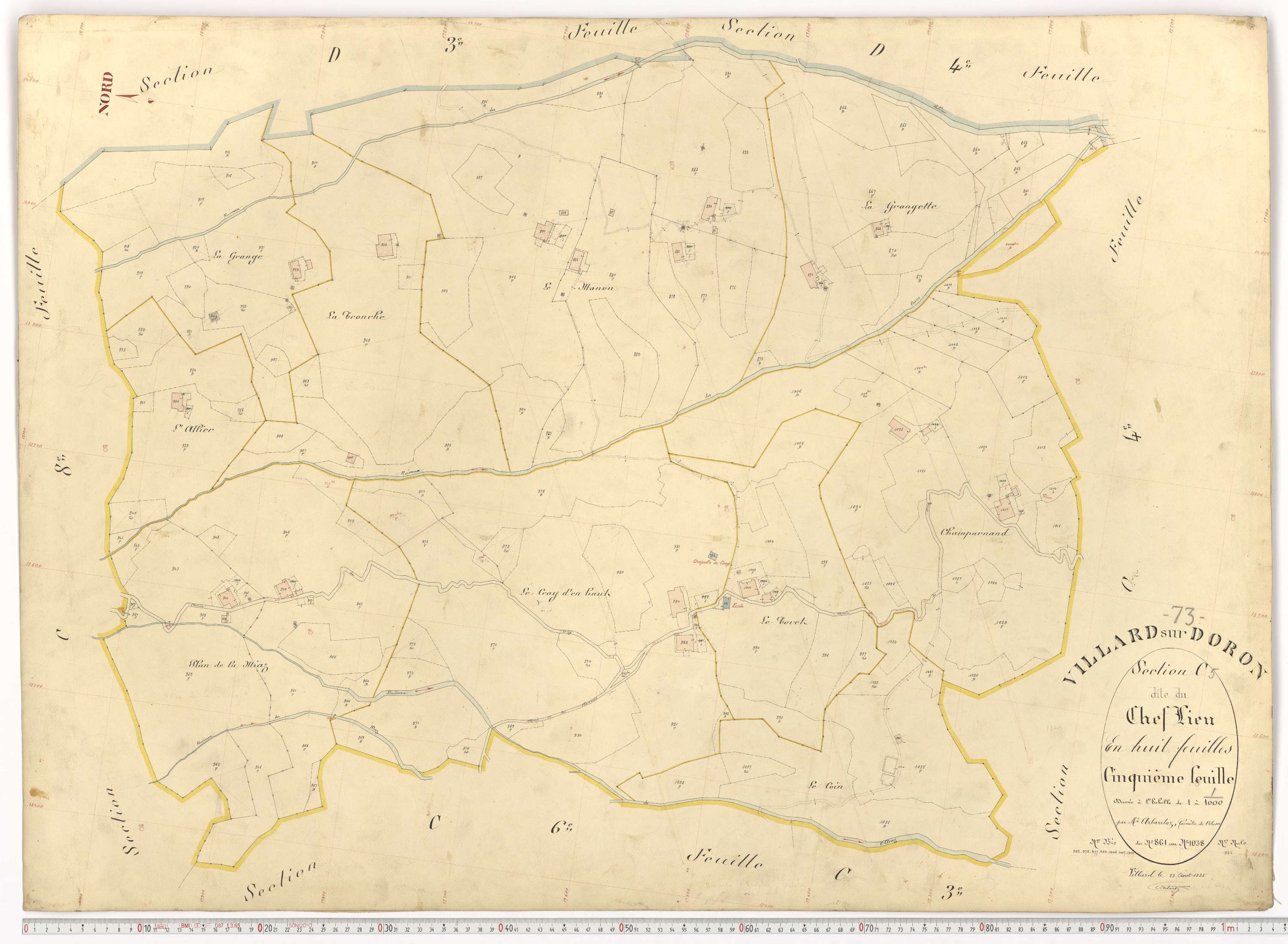 Villard-sur-Doron - Plans cadastraux du premier cadastre français.