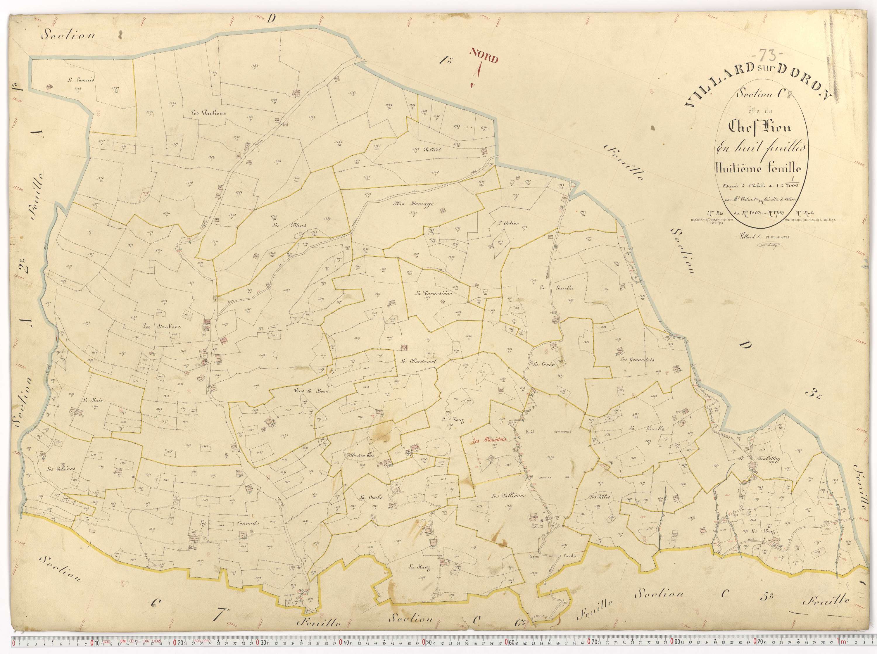 Villard-sur-Doron - Plans cadastraux du premier cadastre français.